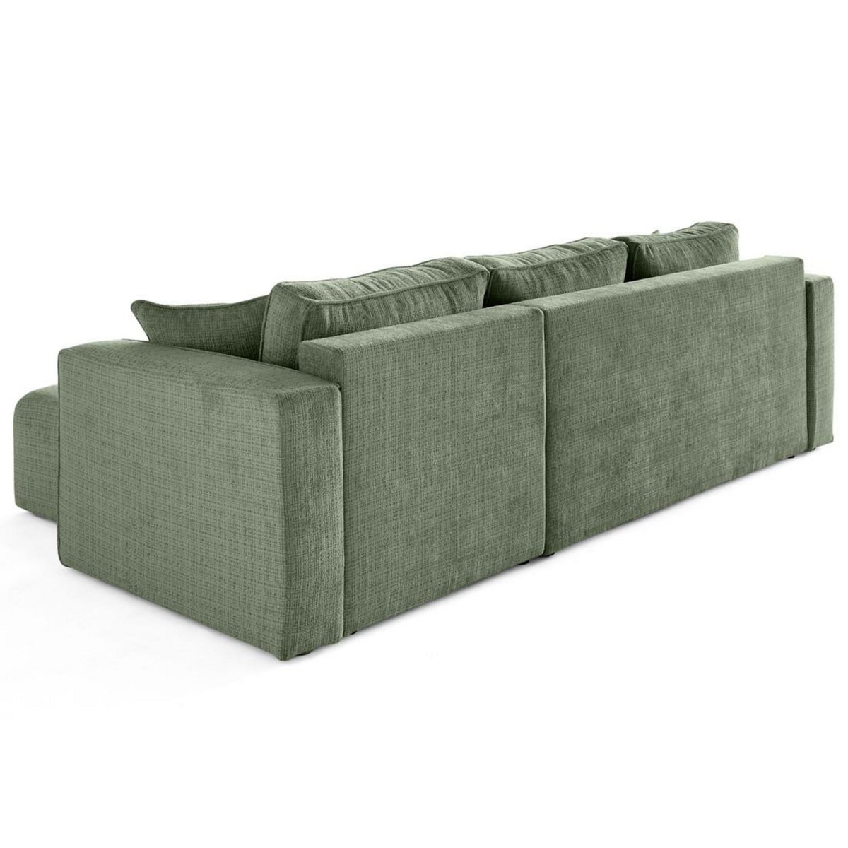 BEST MOBILIER Topaze - canapé d'angle déhoussable réversible 4 places en velours texturé