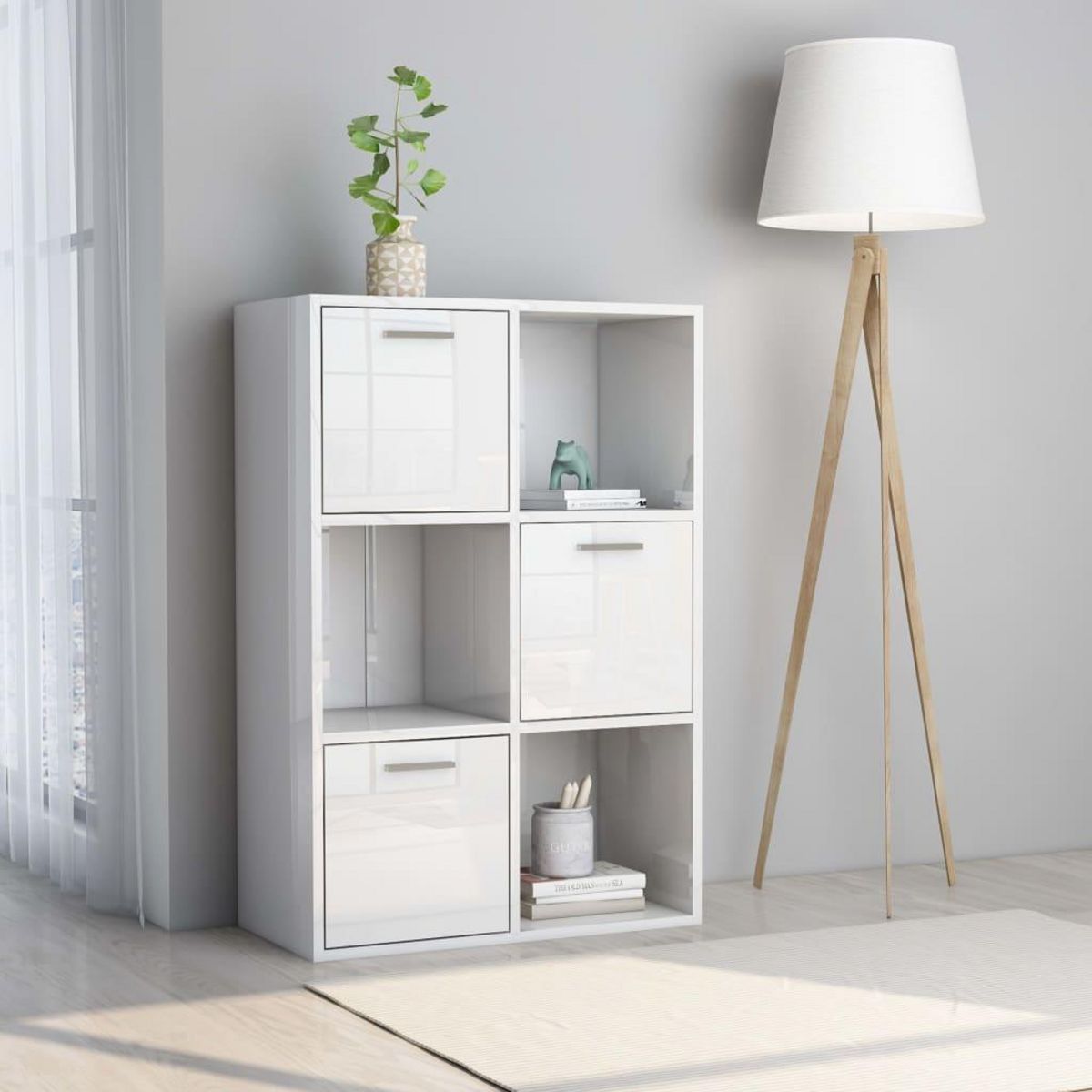 VIDAXL Armoire de rangement Blanc brillant Bois d'ingenierie