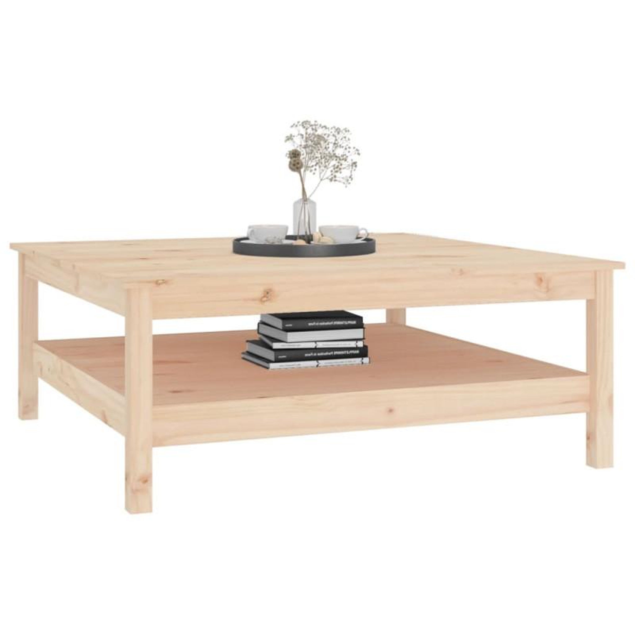 Voir la diapositive 5 : VIDAXL Table basse 100x100x40 cm Bois massif de pin