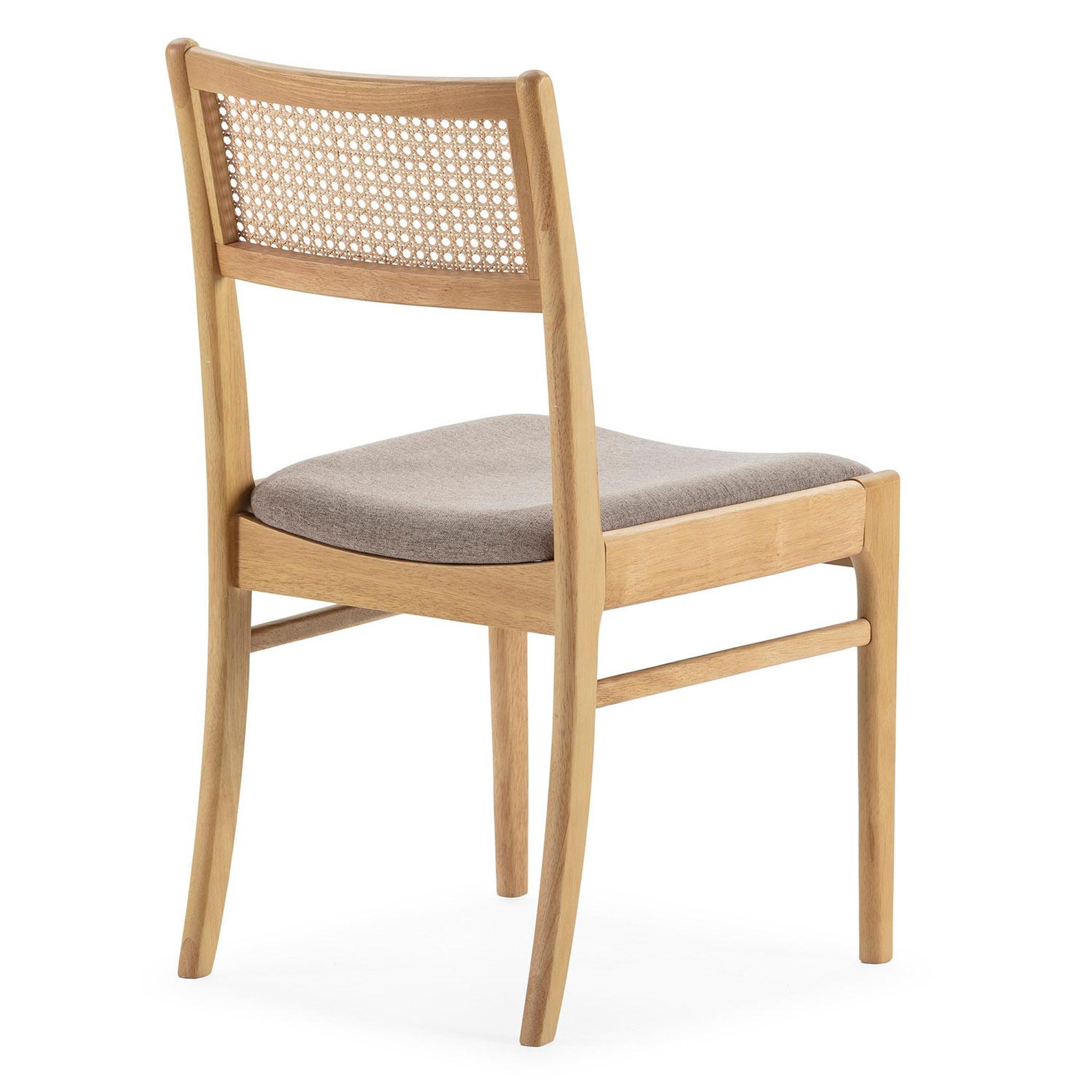 Voir la diapositive 5 : VS VENTA-STOCK Pack de 2 chaises Vilma Couleur Chêne, Bois Massif et Rotin Naturel
