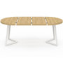 Voir la diapositive 5 : ID MARKET Table à manger extensible ronde SELMA 4-10 personnes bois et blanc 110-200 cm