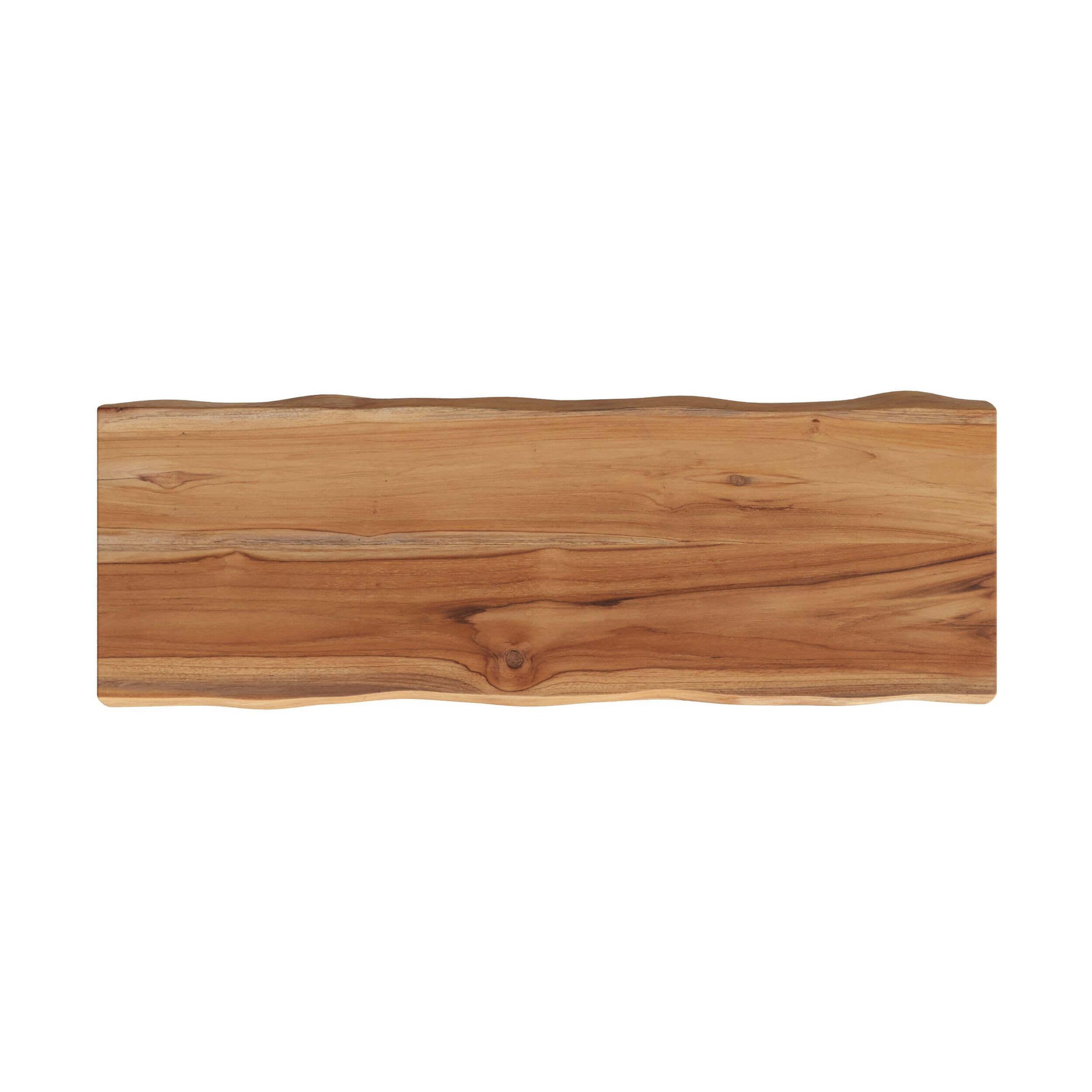 Voir la diapositive 6 : MAISON PAVANE Banc 2 places en bois de teck recyclé 90 cm-Vic