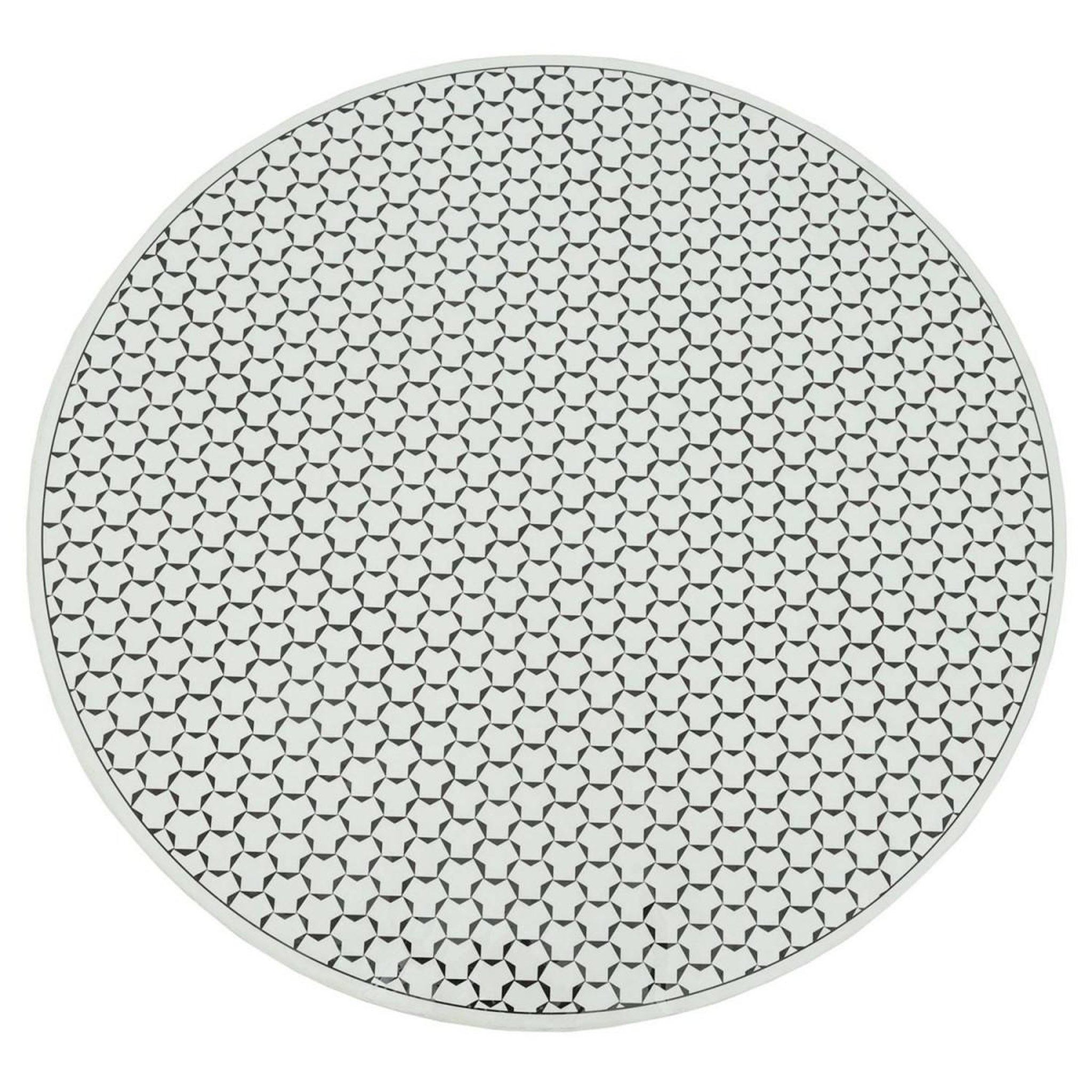Voir la diapositive 2 : Paris Prix Table à Manger Design  Géométrique  100cm Noir & Blanc
