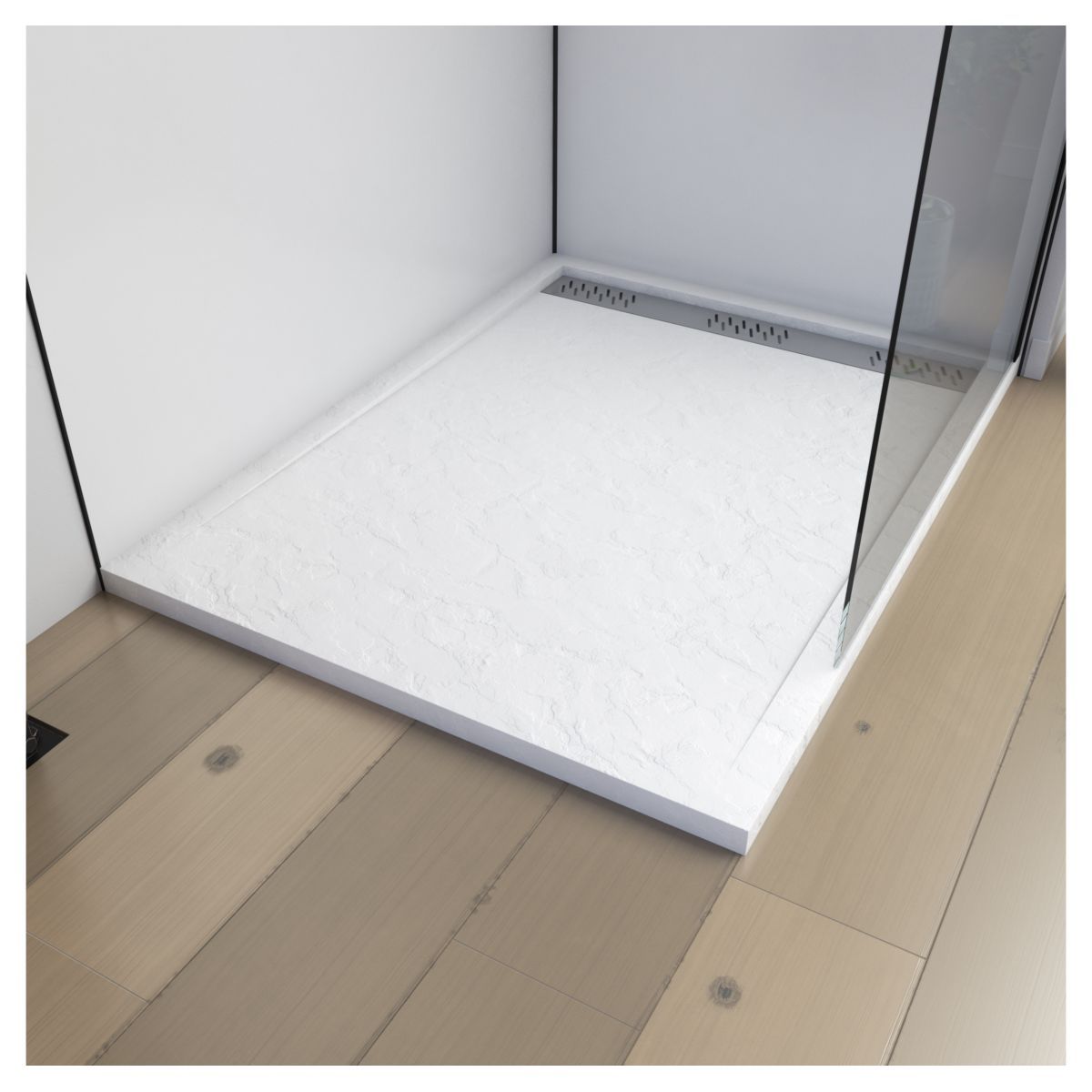Receveur pour douche à l'italienne extra plat aspect pierre 80x120 cm - PEDRA