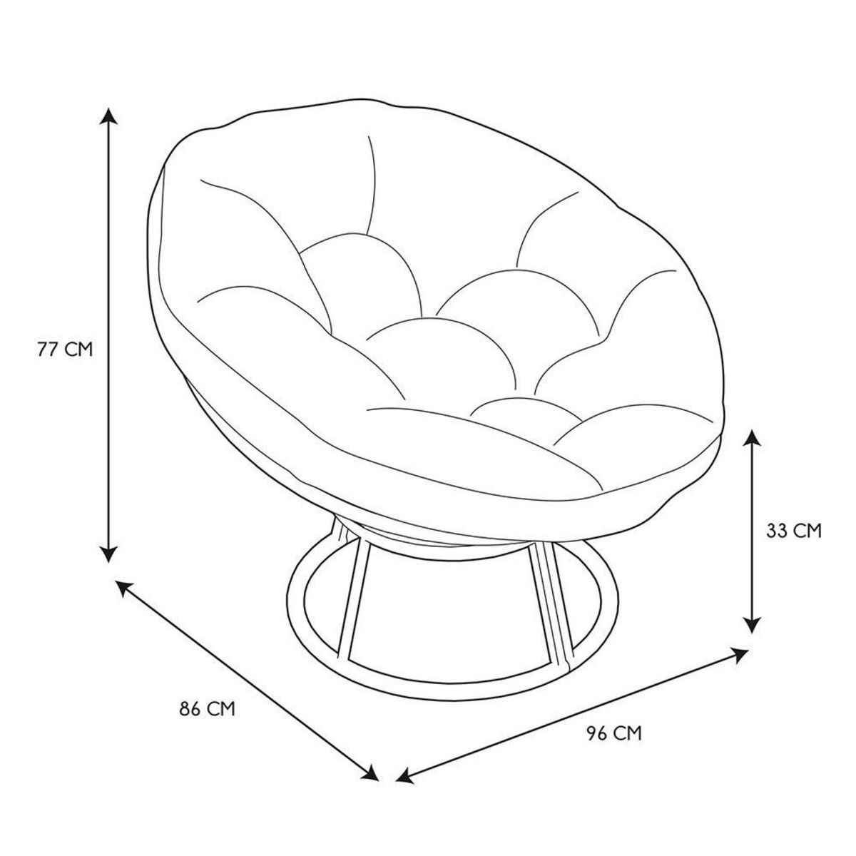 The Home Deco Factory Fauteuil extérieur Cancun coussin blanc