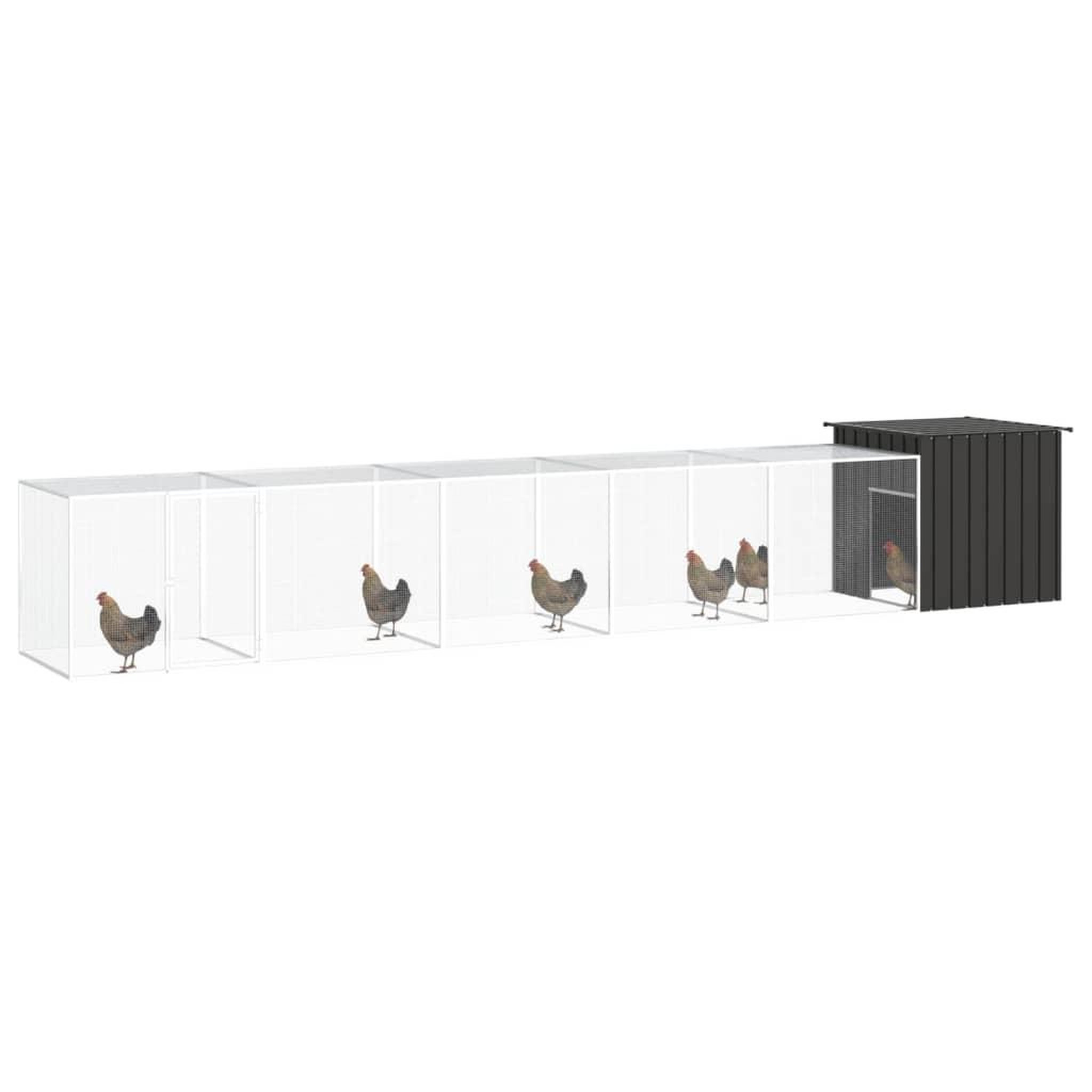 Voir la diapositive 2 : VIDAXL Poulailler Anthracite 600x91x100 cm Acier galvanise
