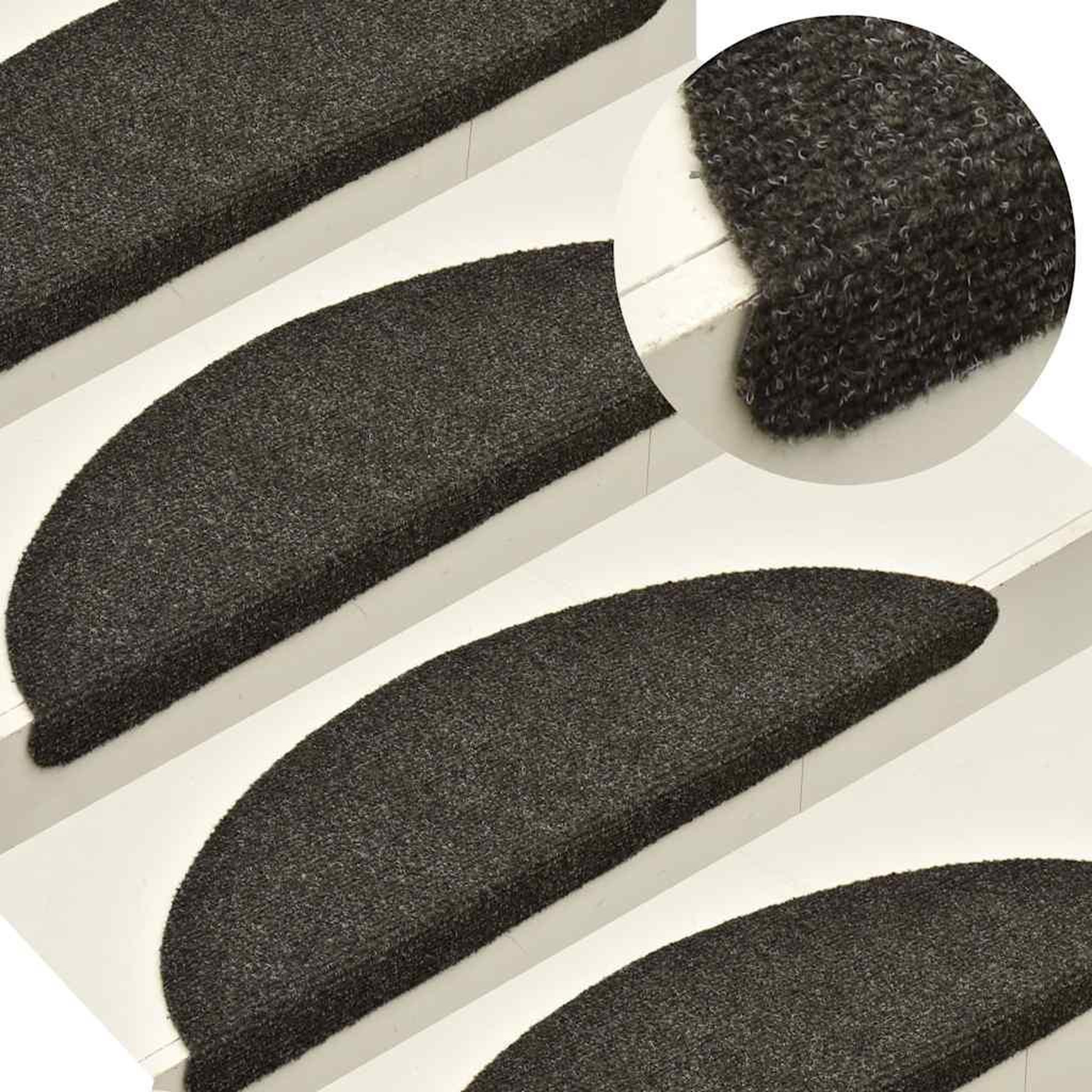 Voir la diapositive 5 : VIDAXL Tapis d'escalier autocollant 30 pcs anthracite 65x21x4 cm