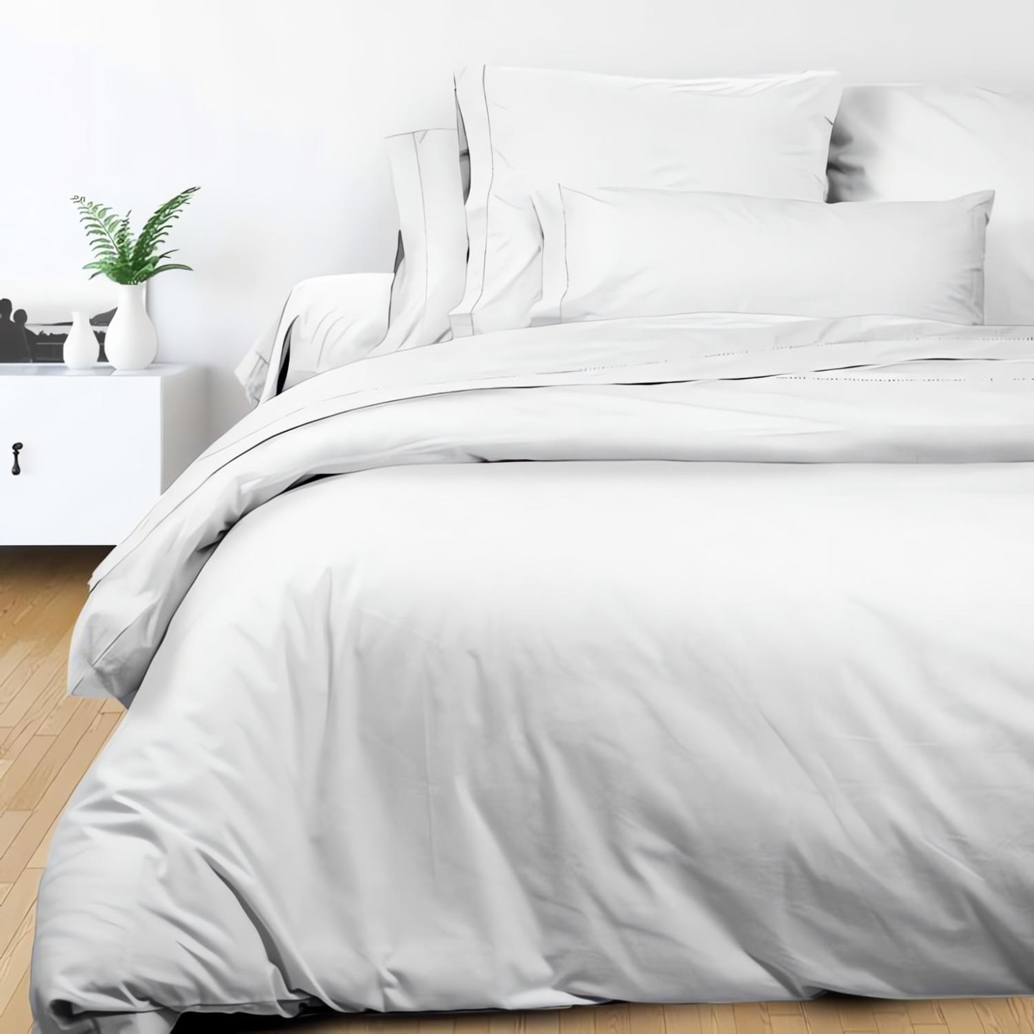 Voir la diapositive 3 : SOLEIL D'OCRE Drap plat en coton percale, par soleil d'ocre