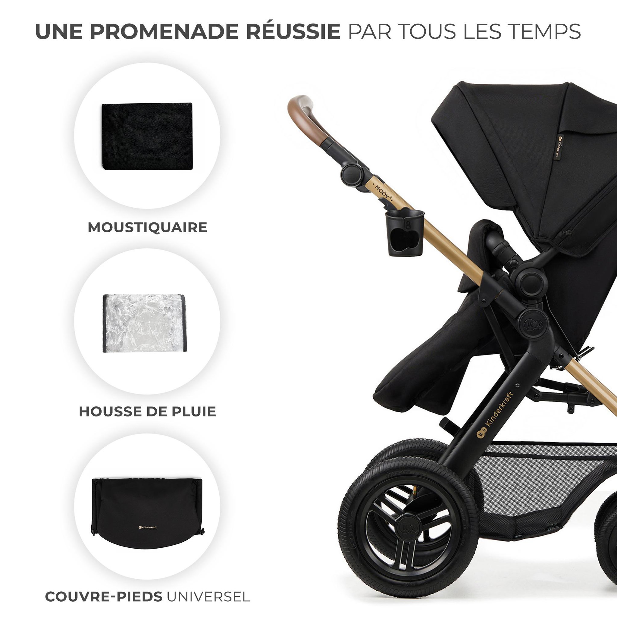 Voir la diapositive 5 : KINDERKRAFT Poussette 4en1 moov 2 pratique et confortable