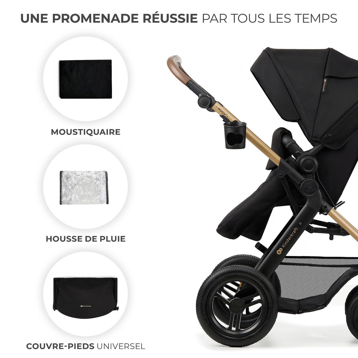 KINDERKRAFT Poussette 4en1 moov 2 pratique et confortable