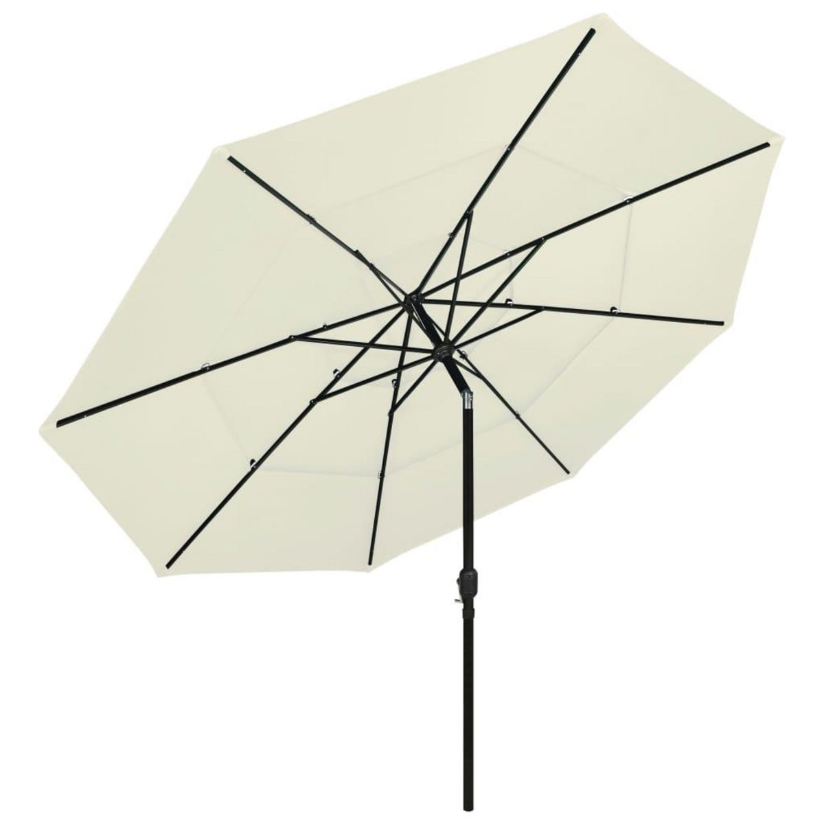 VIDAXL Parasol de jardin a 3 niveaux avec mat en aluminium sable 3,5 m