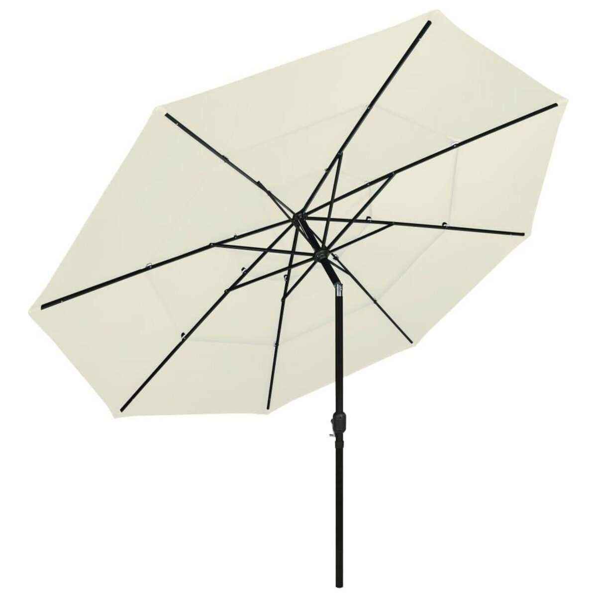 VIDAXL Parasol de jardin a 3 niveaux avec mat en aluminium sable 3,5 m