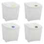 Voir la diapositive 3 : VIDAXL Poubelles a ordures empilables 4 pcs Blanc 100 L Polypropylene