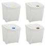 Voir la diapositive 3 : VIDAXL Poubelles a ordures empilables 4 pcs Blanc 100 L Polypropylene