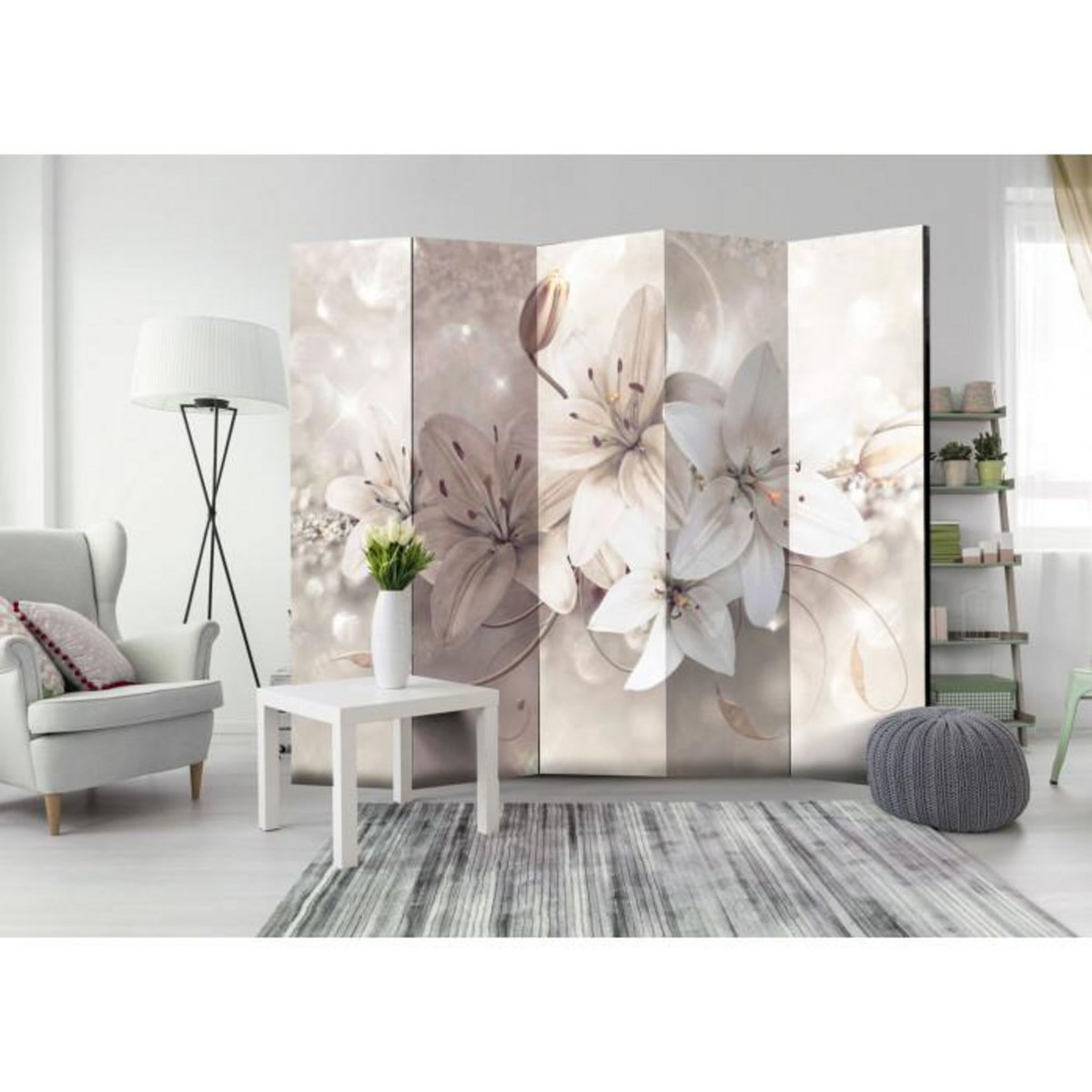 Paris Prix Paravent 5 Volets  Diamond Lilies  172x225cm