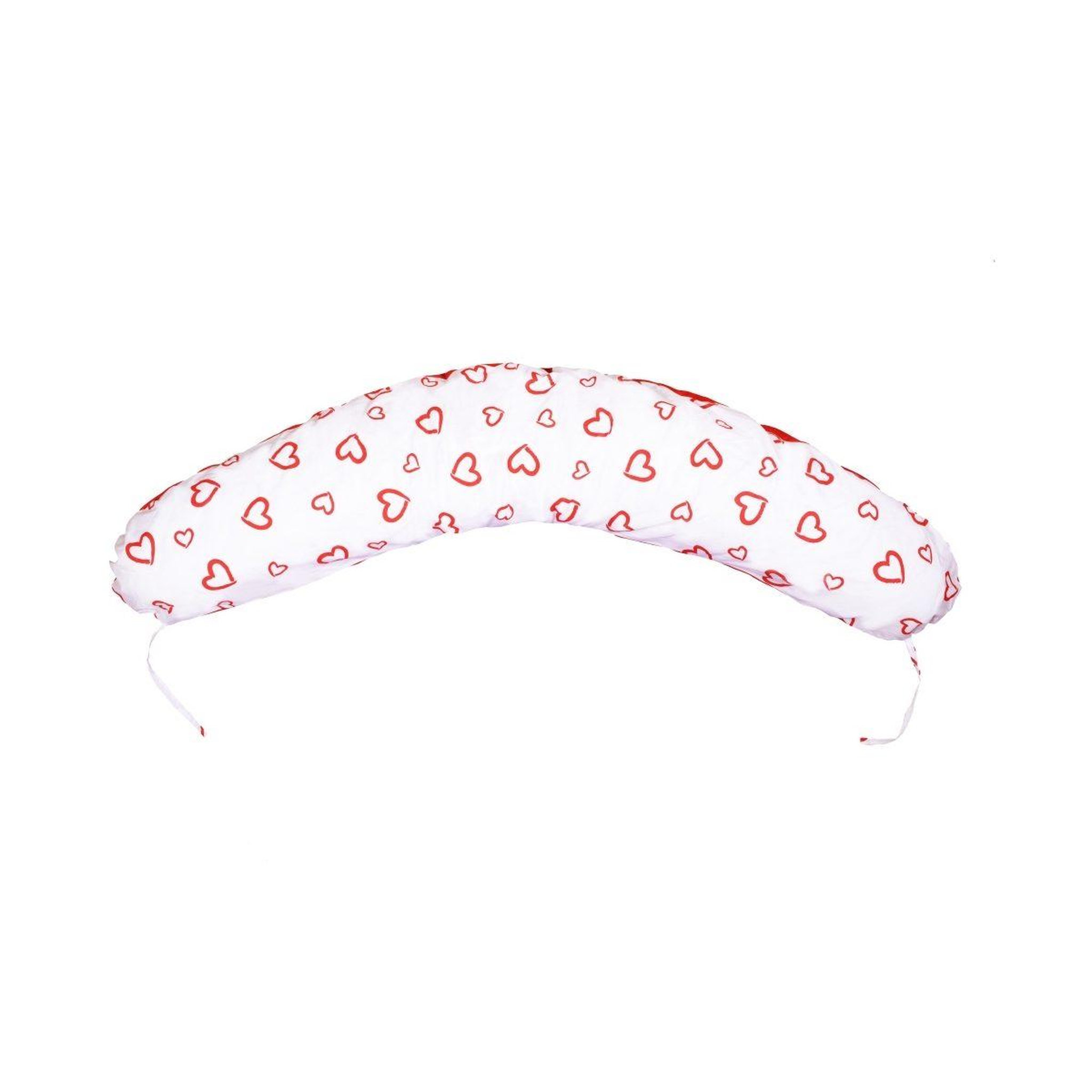 VELINDA Coussin maternité pre/post natal usages multiples coeurs rouges sur fond blanc - rouge
