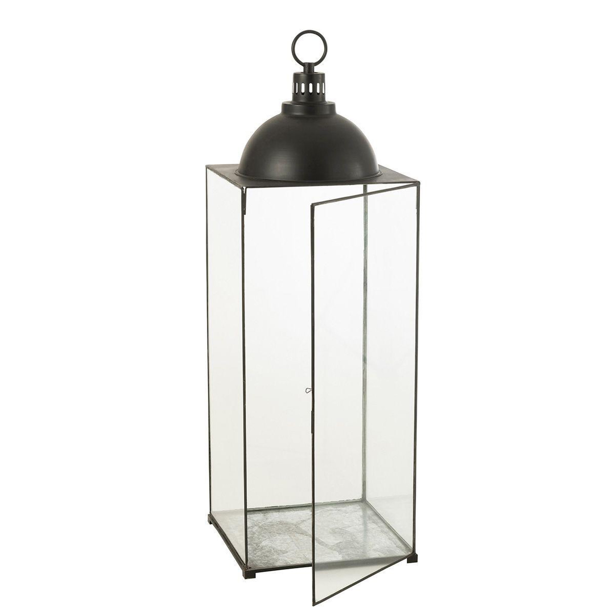 Voir la diapositive 2 : J-LINE Lanterne Design en Verre  Hagrid  121cm Noir
