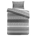 Paris Prix Parure de Lit 2 Pièces  Stereo  140x200cm Blanc & Noir