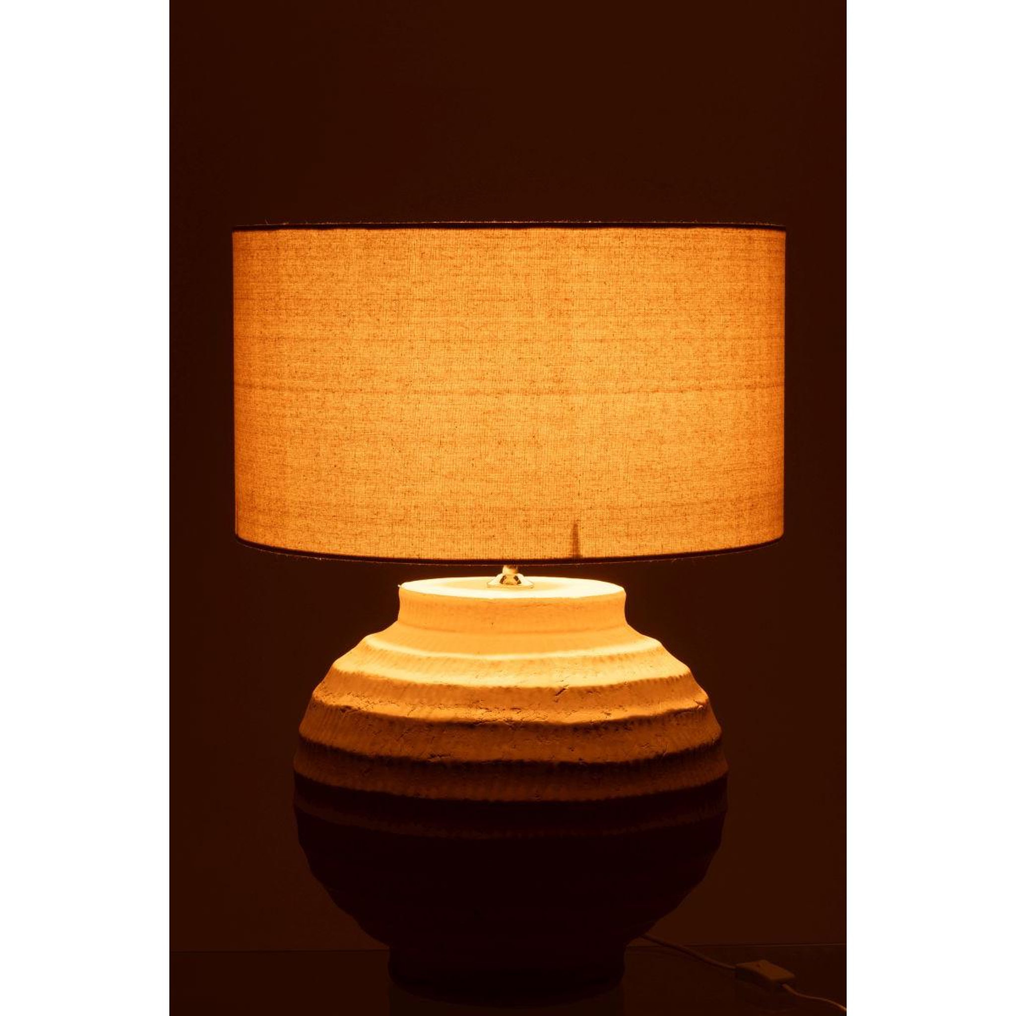 Voir la diapositive 3 : J-LINE Lampe à poser en terre cuite  shawna  46cm beige