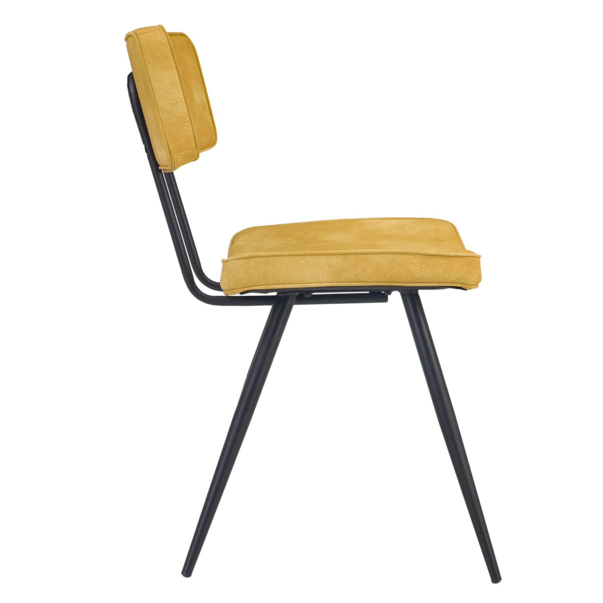 Voir la diapositive 6 : MAISON PAVANE Lot de 2 chaises en cuir synthétique jaune-texas