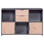 Voir la diapositive 6 : Commode de rangement 2 portes 2 tiroirs 3 niches TEO 