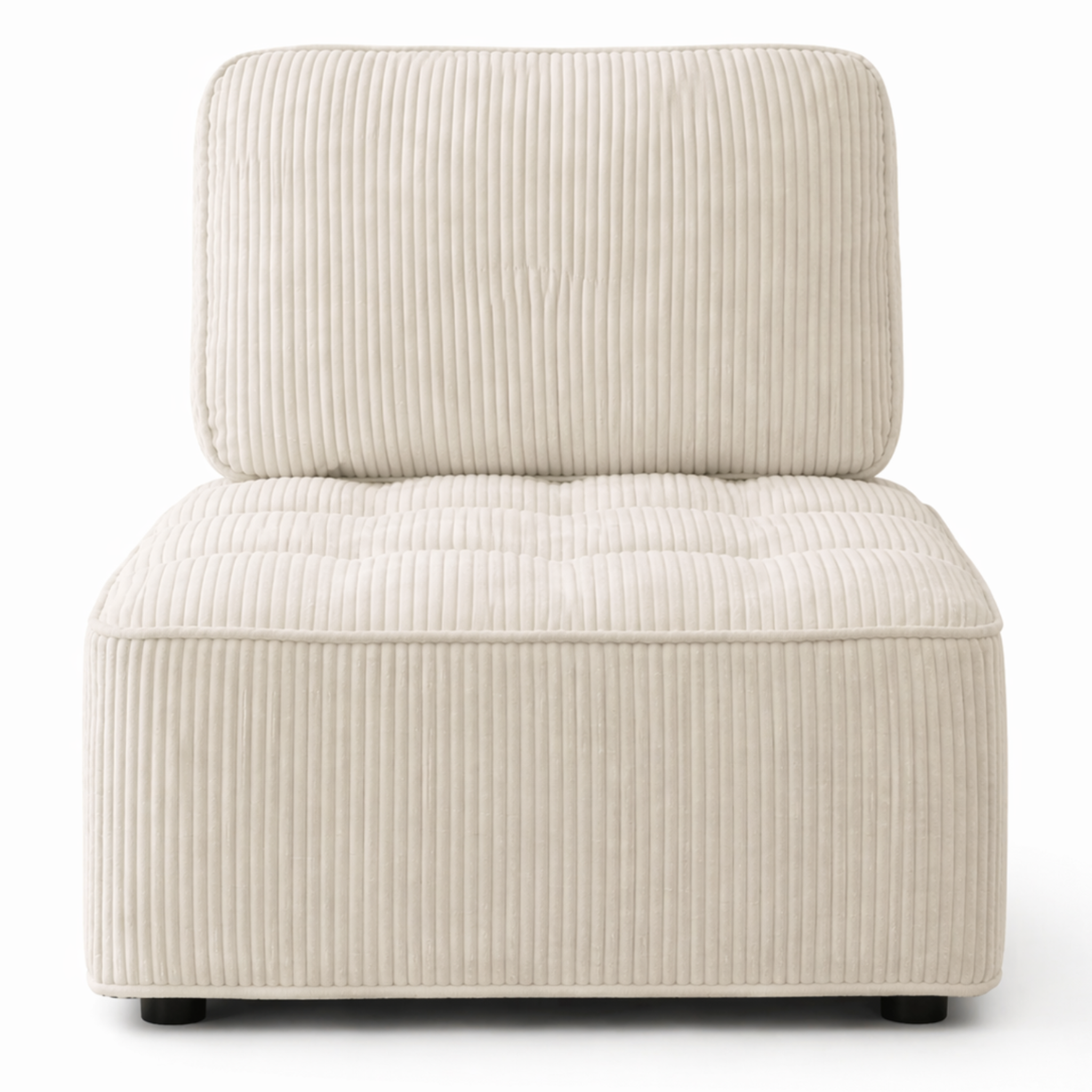 Voir la diapositive 4 : ID MARKET Module de canapé et fauteuil alfie en velours côtelé beige