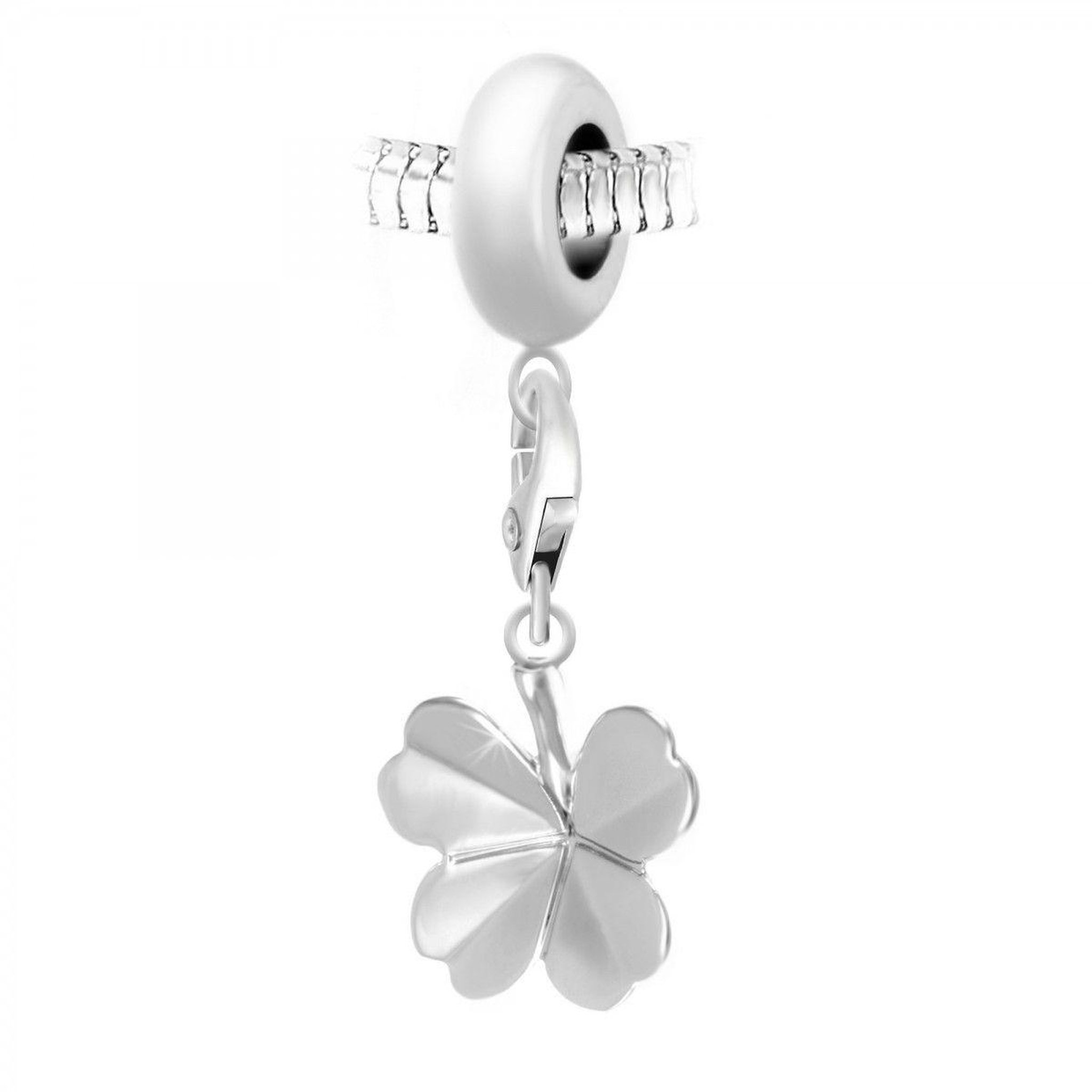 SC CRYSTAL Charm perle SC Crystal en acier avec pendentif trèfle