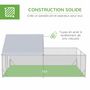 Voir la diapositive 4 : PAWHUT Enclos poulailler chenil 12 m² - parc grillagé dim 4L x 3l x 1,95H m - espace couvert - acier galvanisé