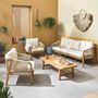 Voir la diapositive 3 : SWEEEK Salon de jardin en bois et cordes. acacia. coussins beige. 5 places