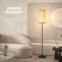 Voir la diapositive 4 : HOMCOM Lampadaire droit style contemporain H.161 cm métal noir abat-jour beige effet lin