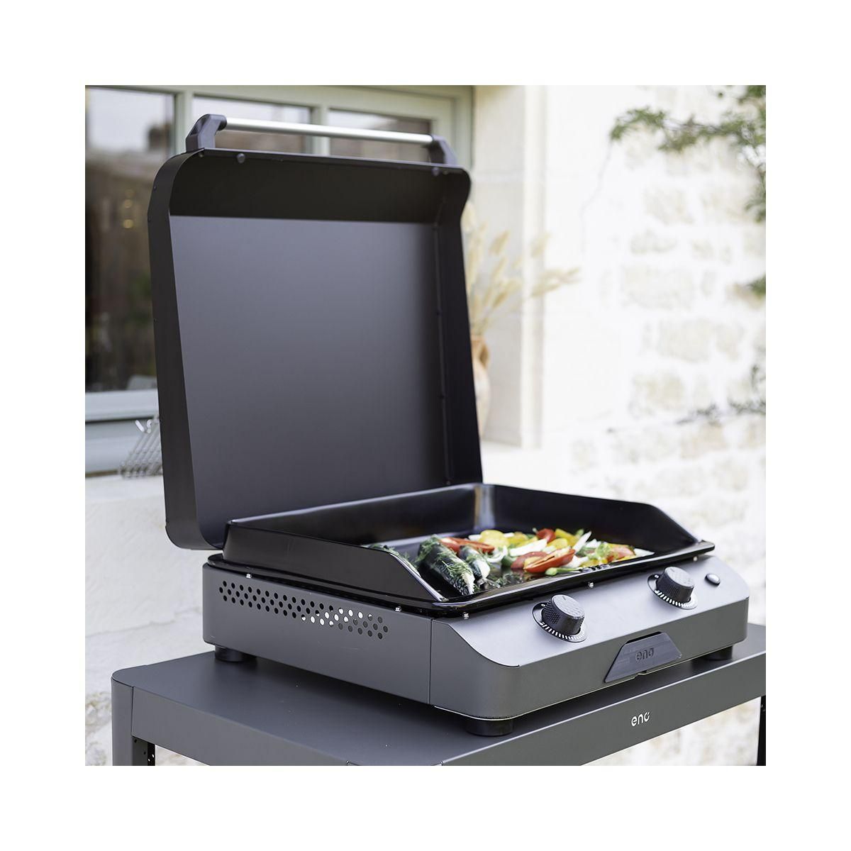 Eno Plancha gaz Fusion 60 Grise 2 brûleurs à poser, 57x39 cm