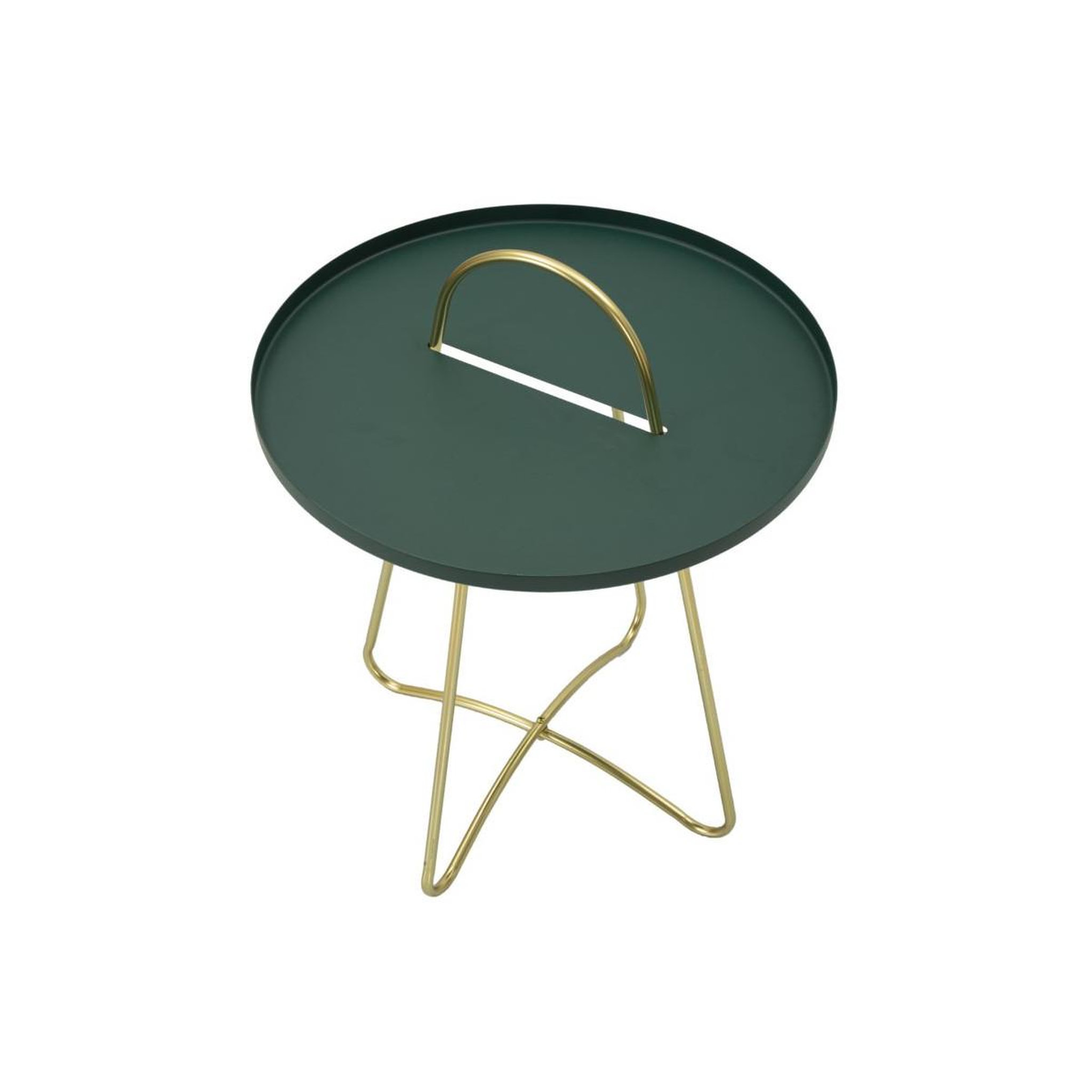 Voir la diapositive 3 : Paris Prix Table d'appoint design  grent  59cm vert & or