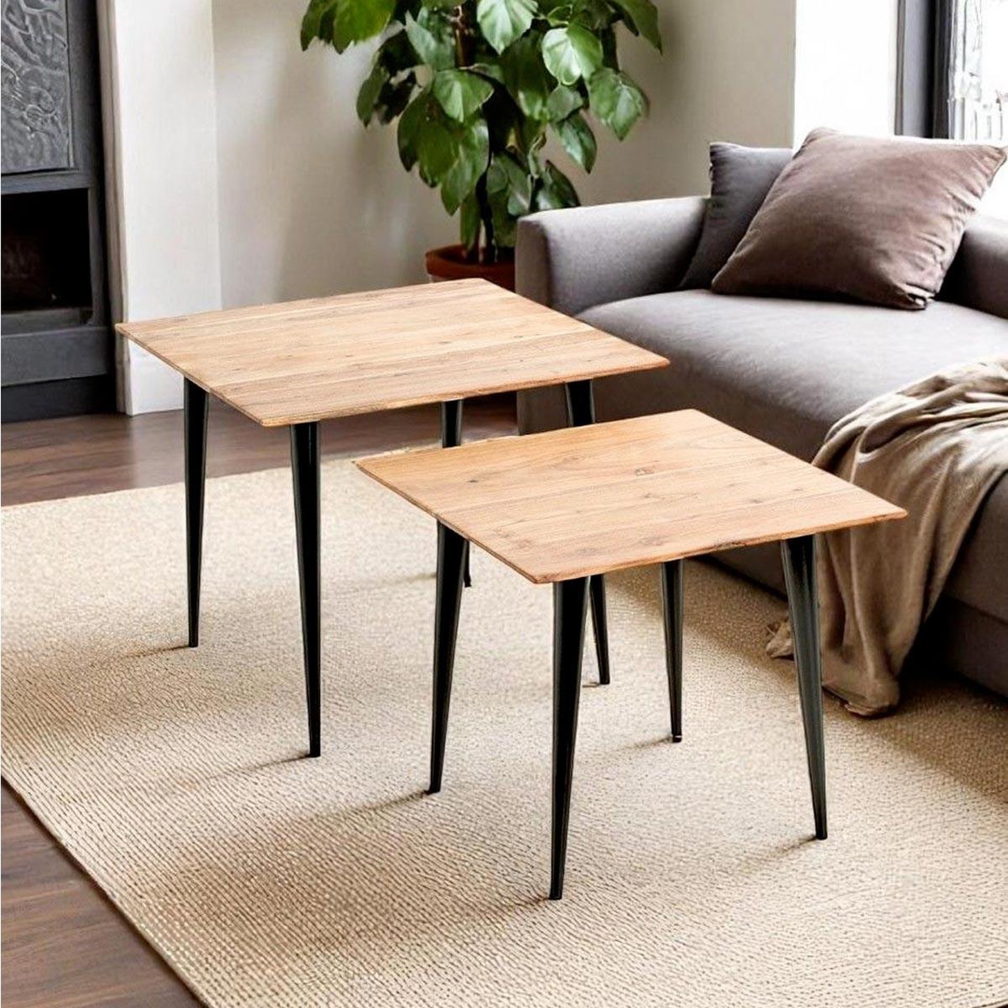 Voir la diapositive 4 : Paris Prix Table basse en bois  ciotat  55cm naturel & noir