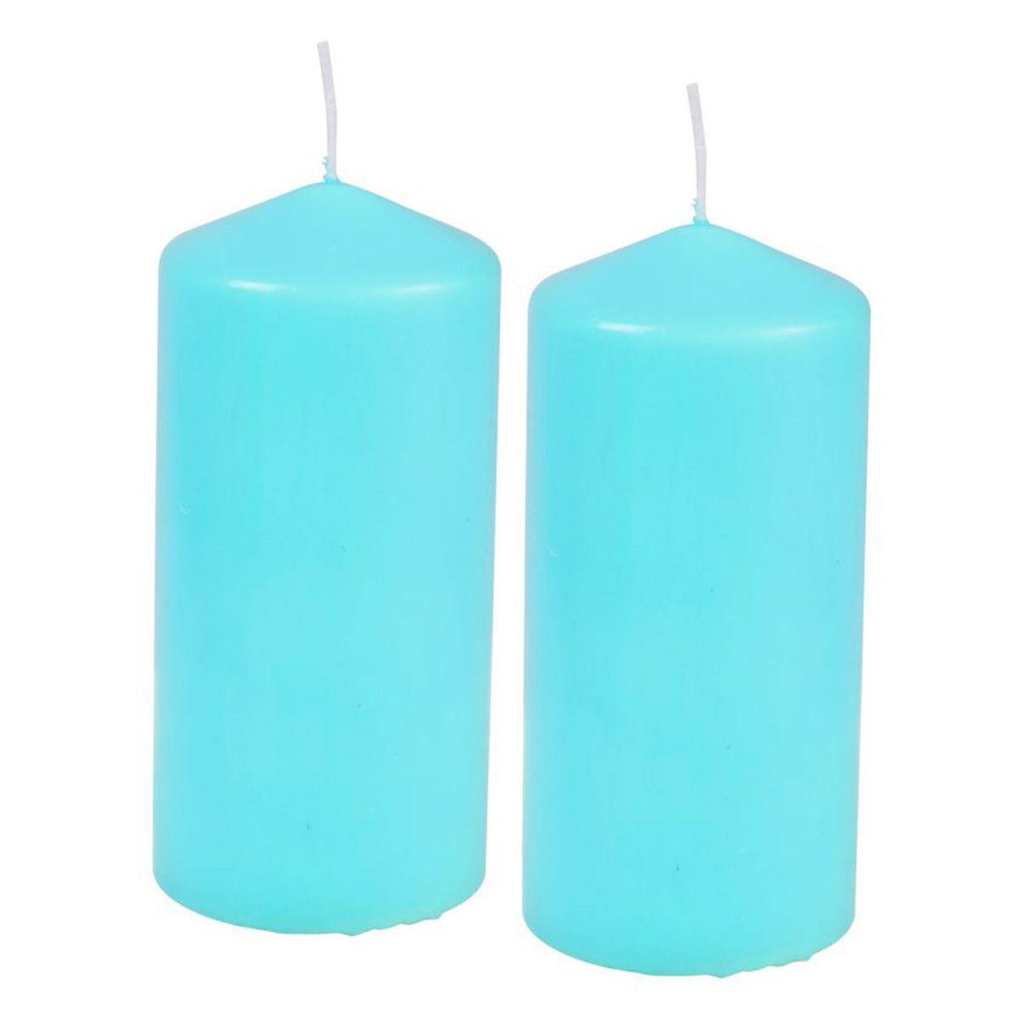 HOMEA Lot de 2 bougies pilier  essentiel  10cm bleu