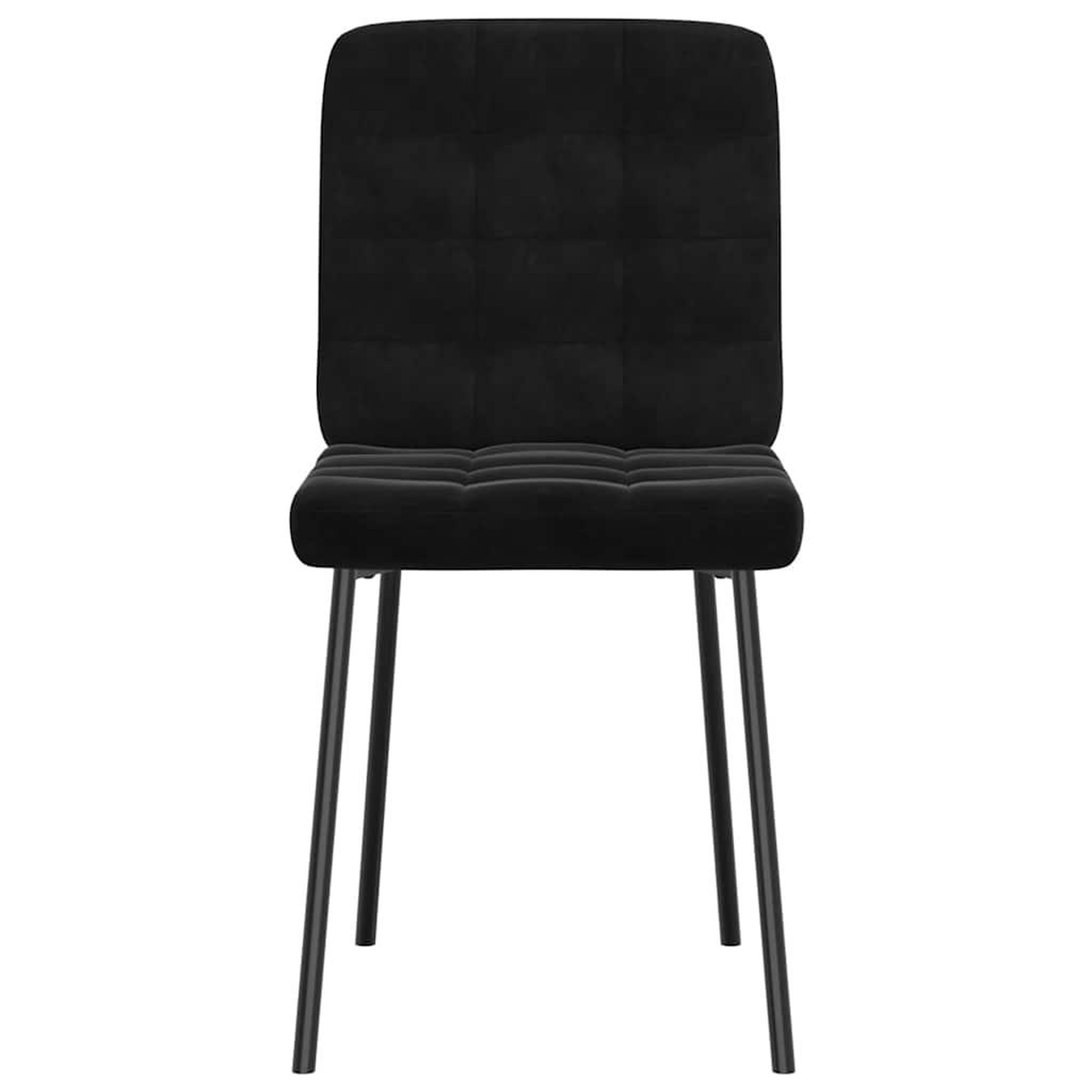 Voir la diapositive 4 : VIDAXL Chaises a manger lot de 4 Noir Velours