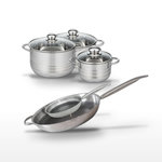 ELO Lot 2 Poêles 24/32cm & 3 Faitouts 16/20/24cm Elo Relief Solution