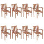 Voir la diapositive 2 : VIDAXL Chaises de jardin empilables avec coussins lot de 8 Teck solide