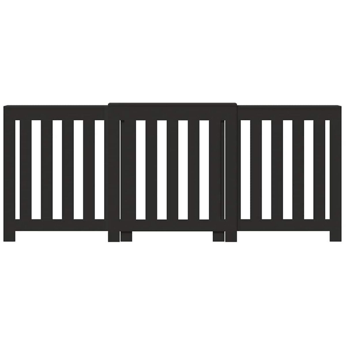 VIDAXL Cache-radiateur noir 205x21,5x83,5 cm bois d'ingenierie