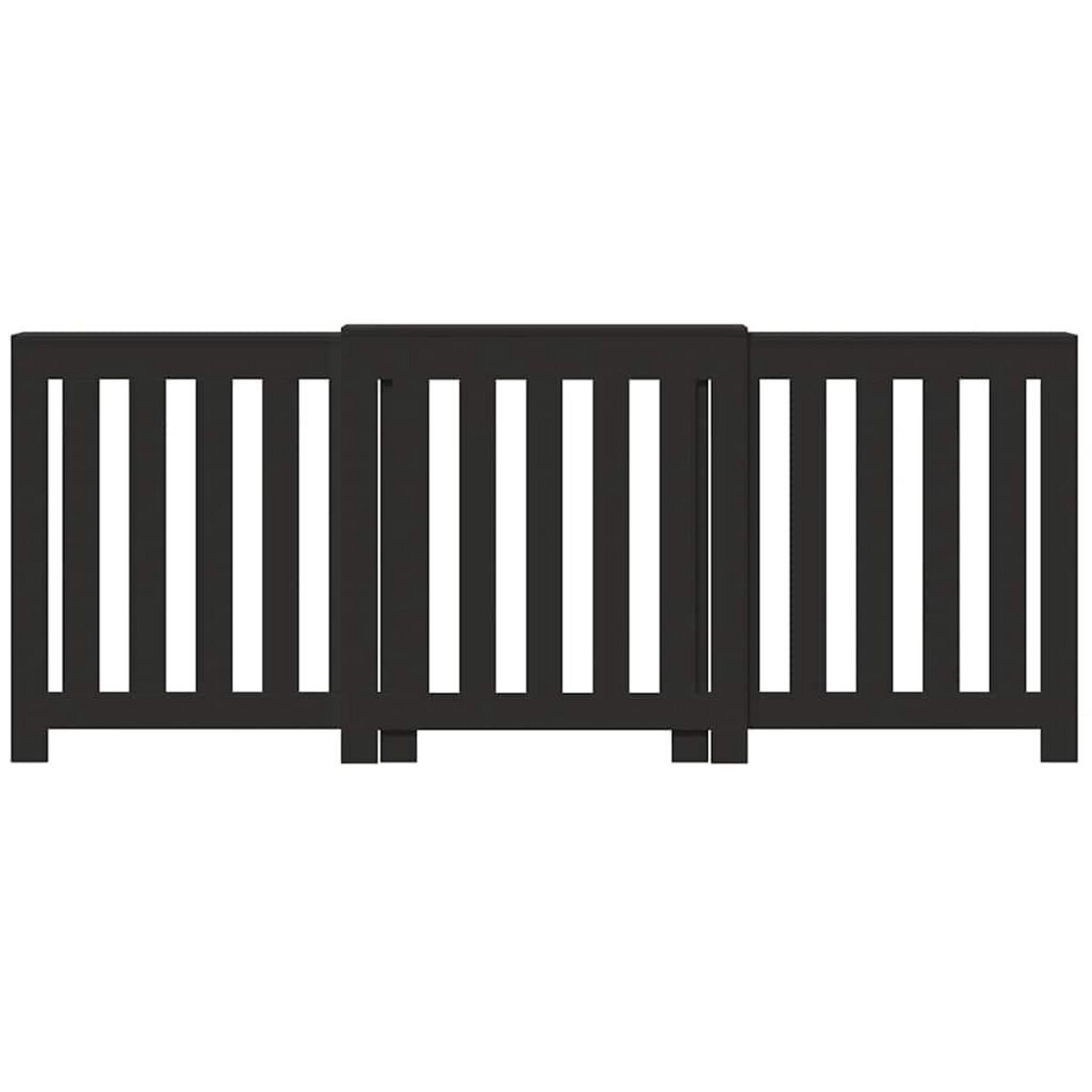 VIDAXL Cache-radiateur noir 205x21,5x83,5 cm bois d'ingenierie