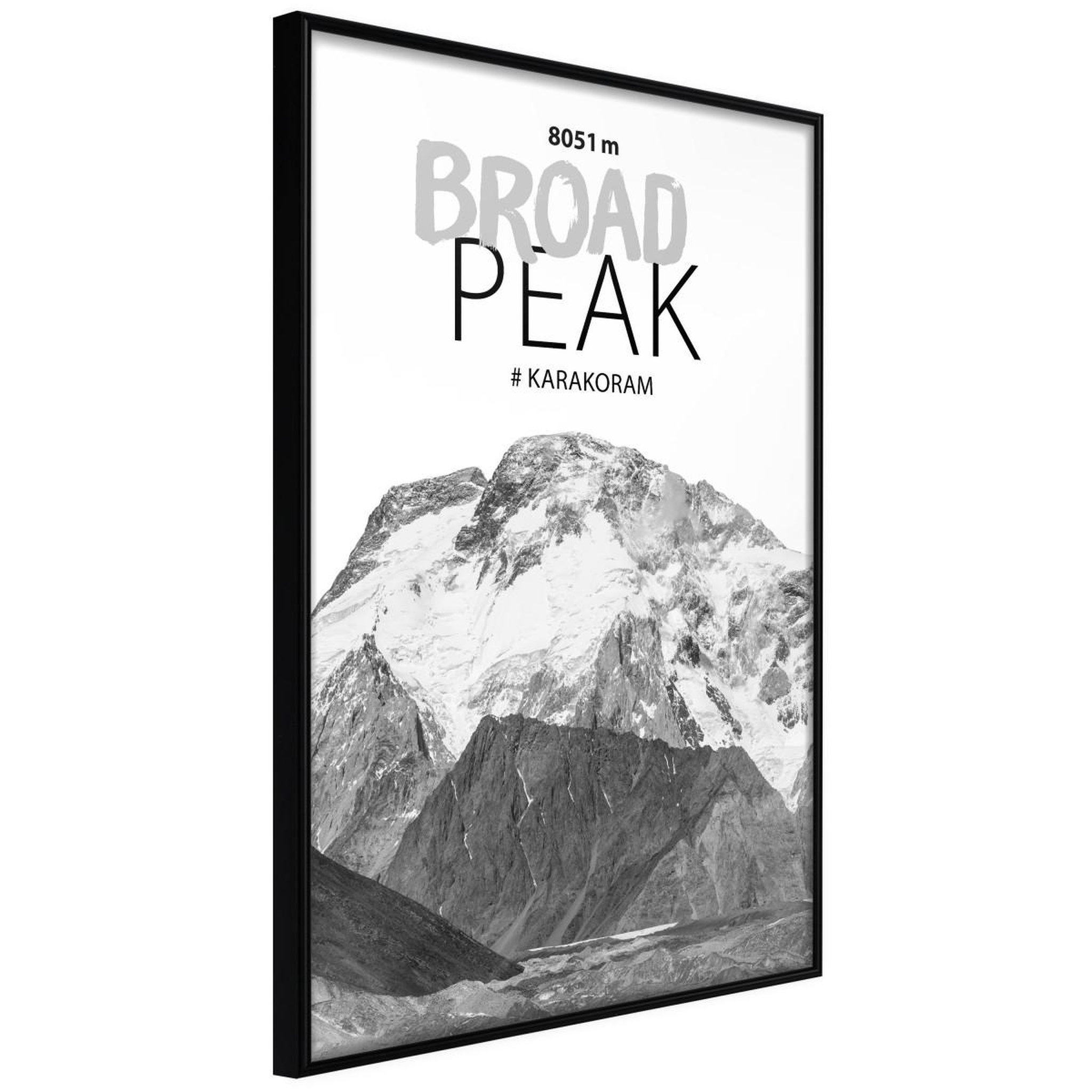Paris Prix Affiche murale encadrée  peaks of the world broad peak. Coloris disponibles : Noir, Jaune
