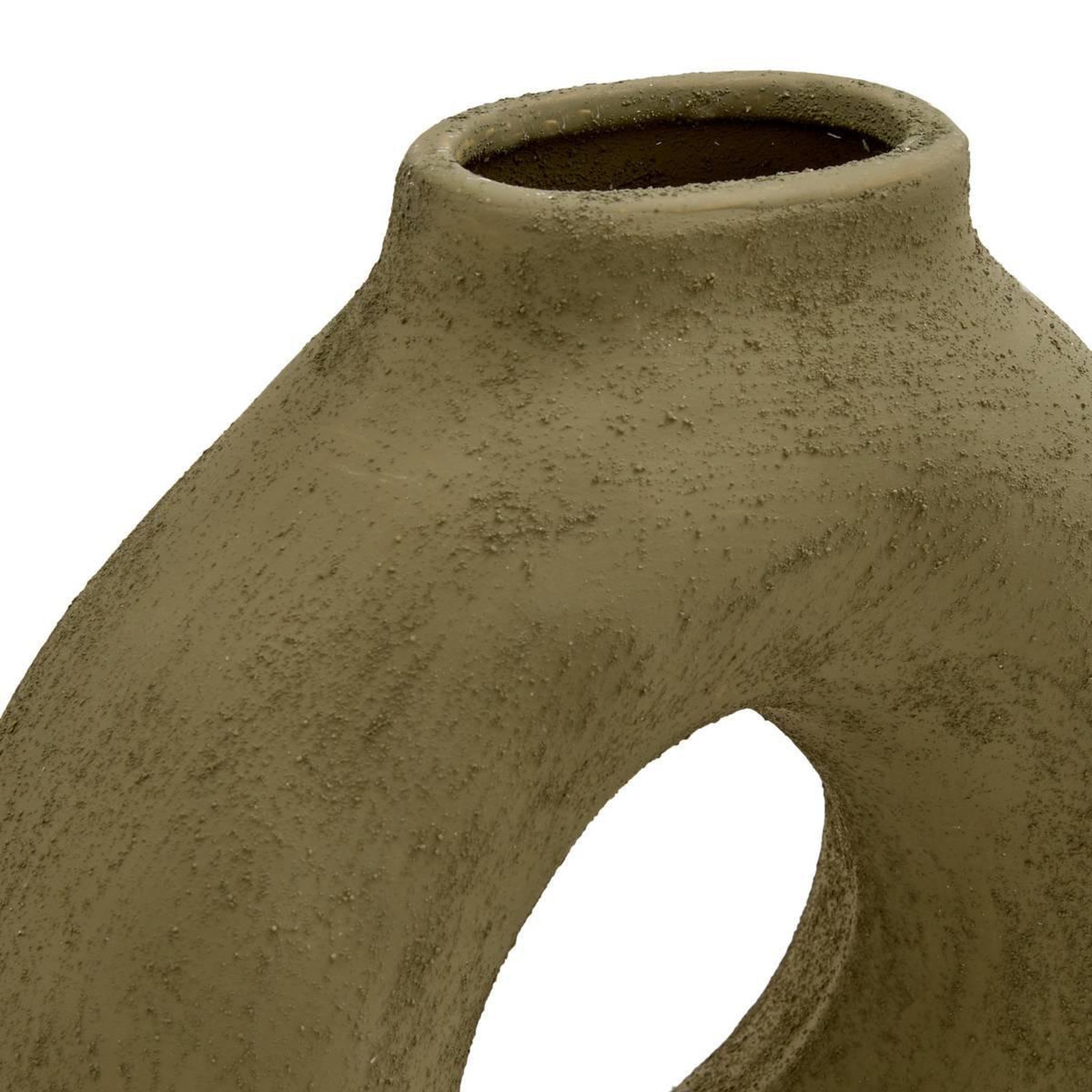 Voir la diapositive 2 : ATMOSPHERA Vase design en dolomite  bréa  23cm vert