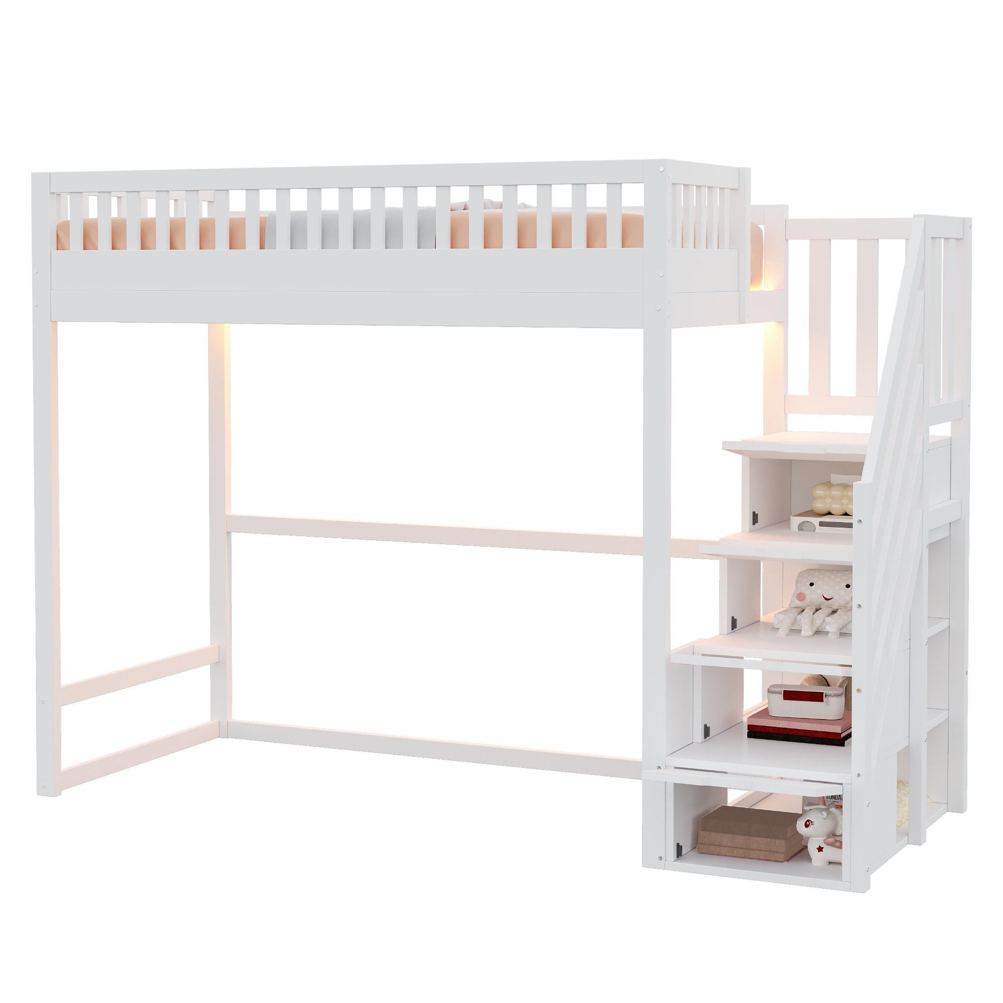 MERAX Lit mezzanine. Coloris disponibles : Marron, Blanc