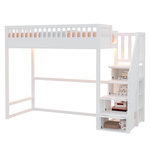 MERAX Lit mezzanine. Coloris disponibles : Blanc, Marron