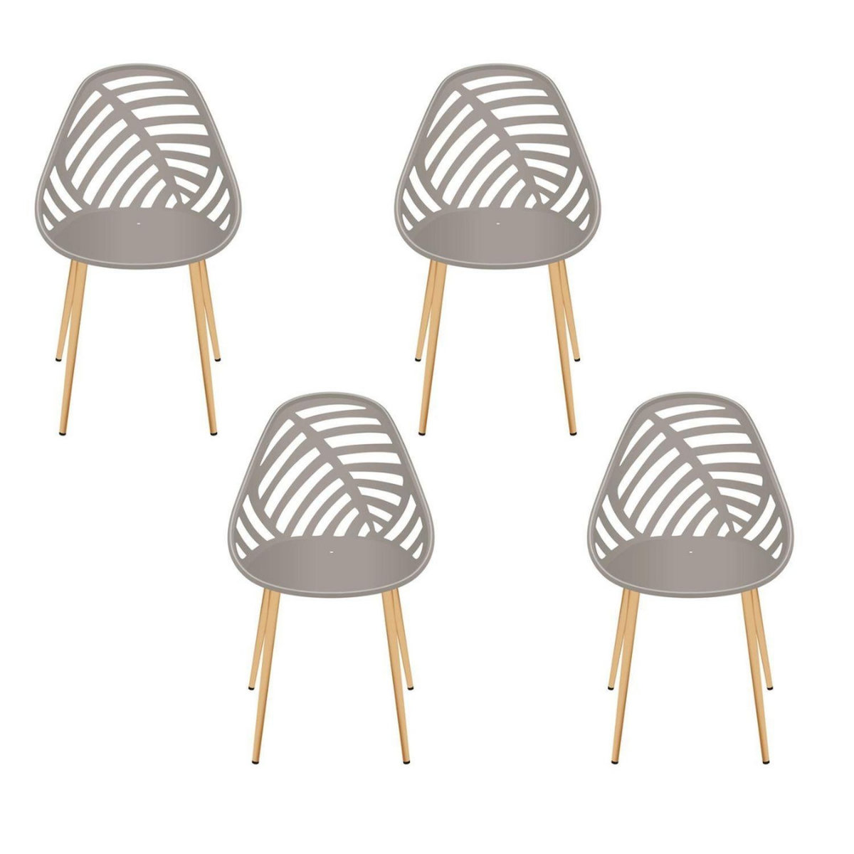 The Home Deco Factory Lot de 4 chaises ajourées ALAMEDA