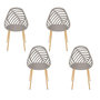 Voir la diapositive 1 : The Home Deco Factory Lot de 4 chaises ajourées ALAMEDA