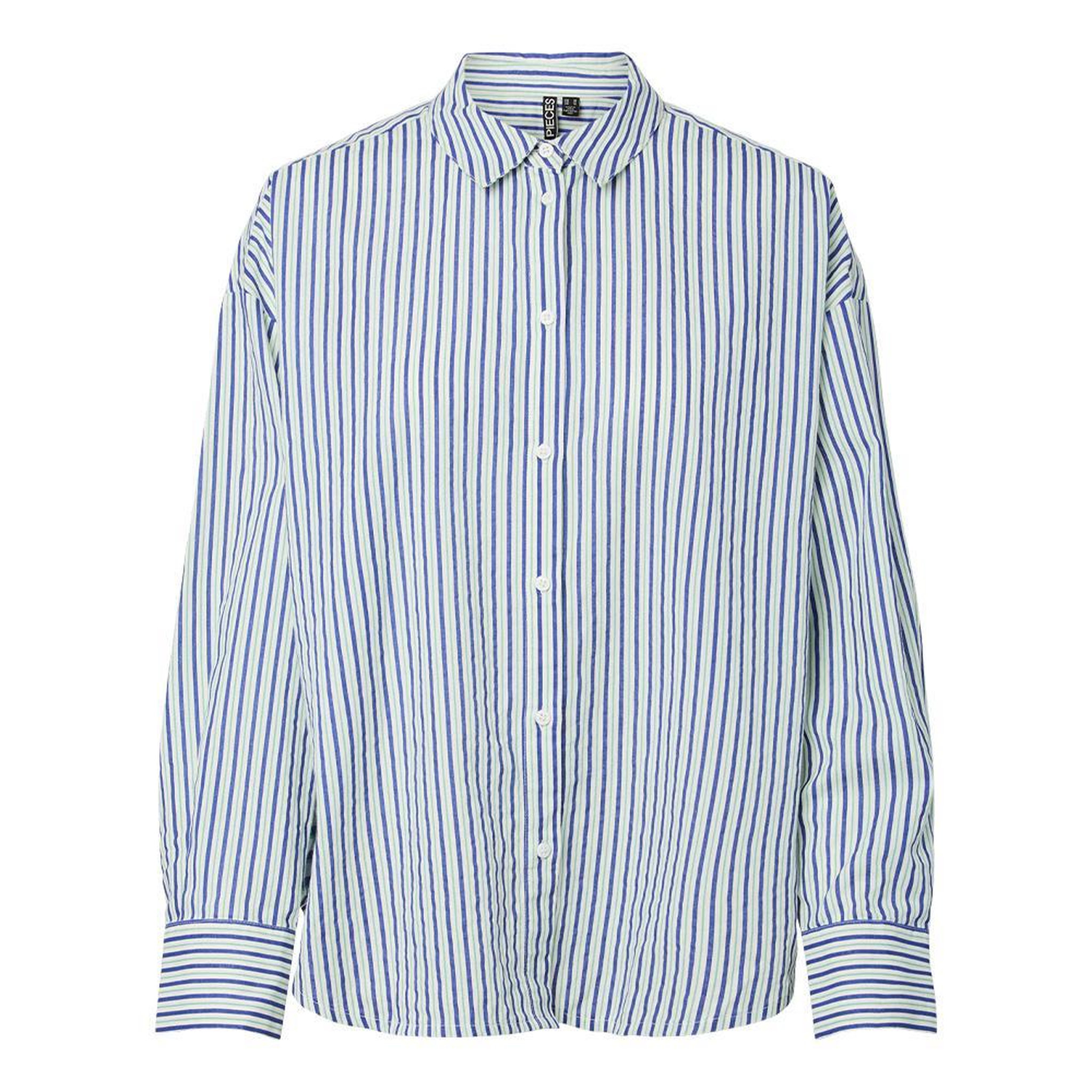Voir la diapositive 1 : Pieces Chemise Blanche/Bleu Femme Pieces Javier