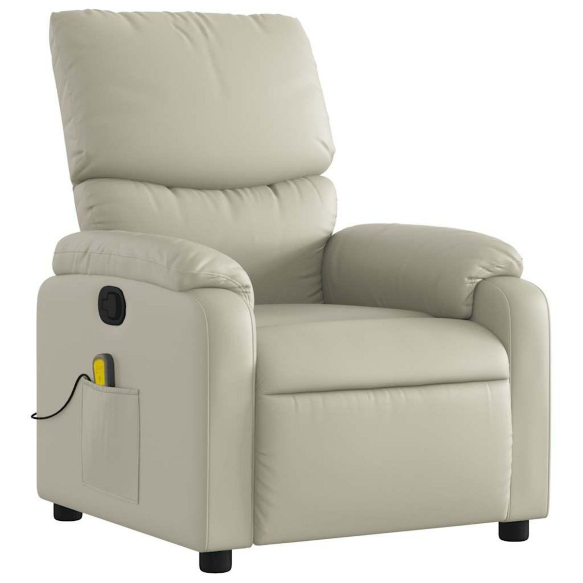 VIDAXL Fauteuil inclinable de massage Creme Similicuir