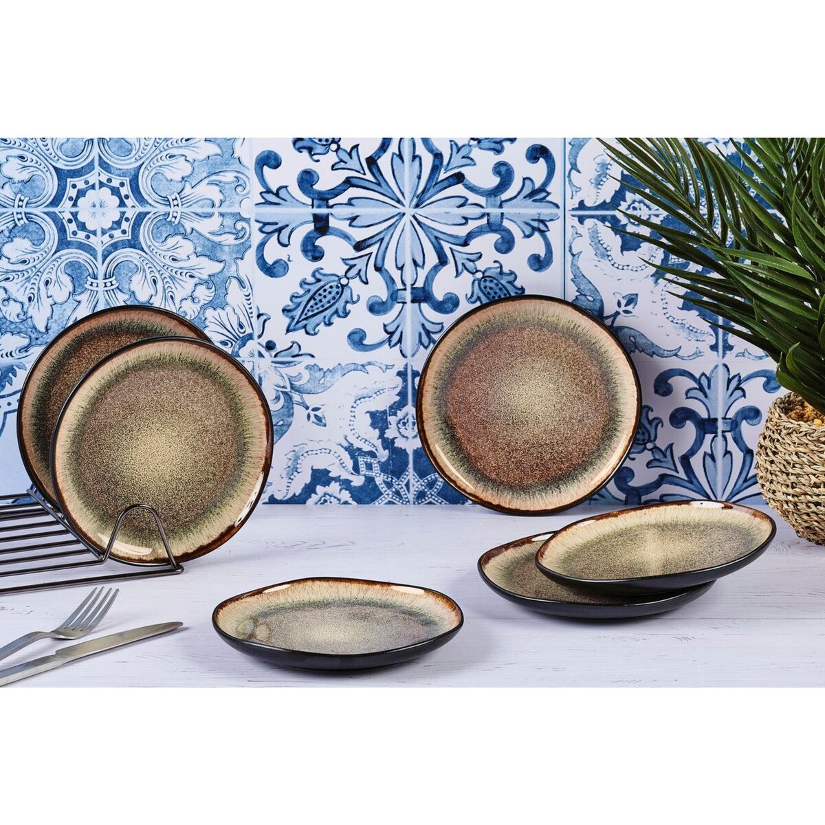 BJORN Assiette IRIS Ø16cm - 6 pièces - Marron sauvage