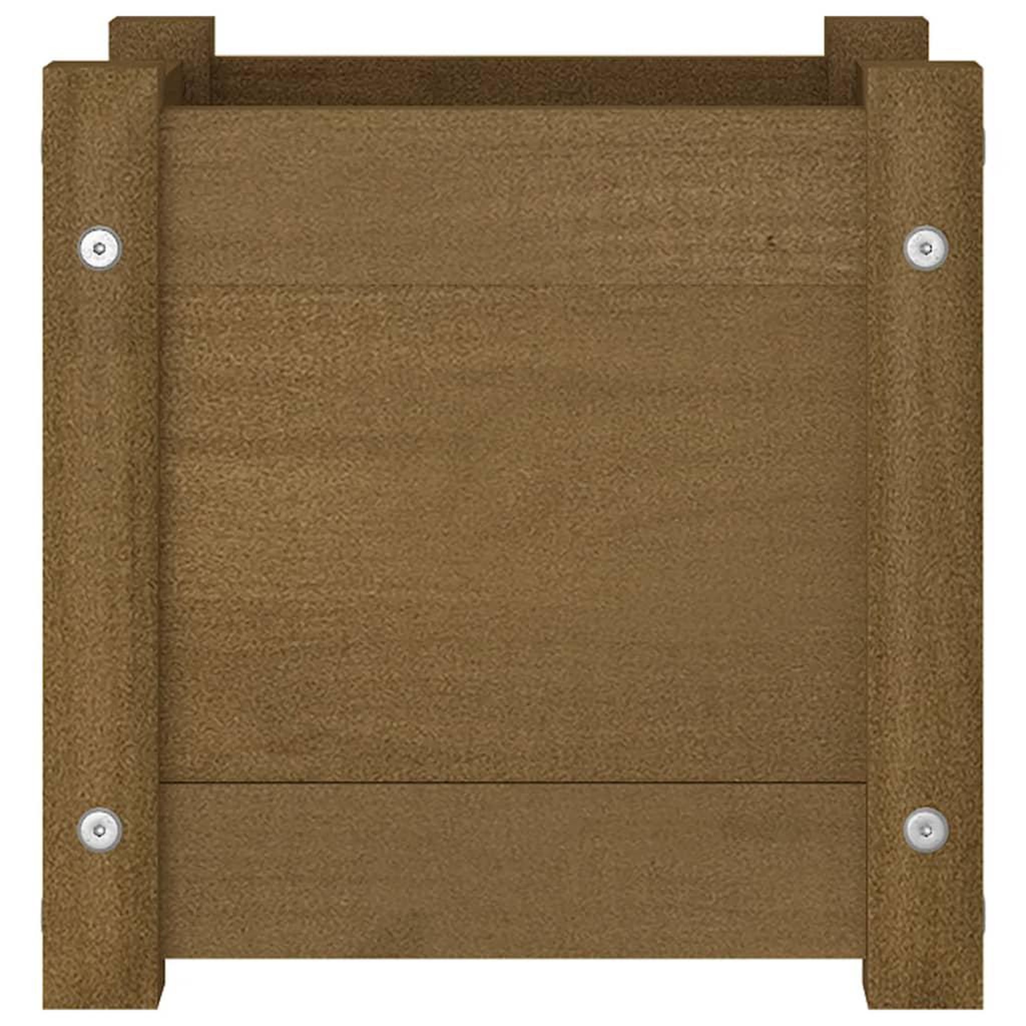 Voir la diapositive 5 : VIDAXL Jardinieres d'exterieur 2pcs Marron miel 31x31x31cm Bois de pin