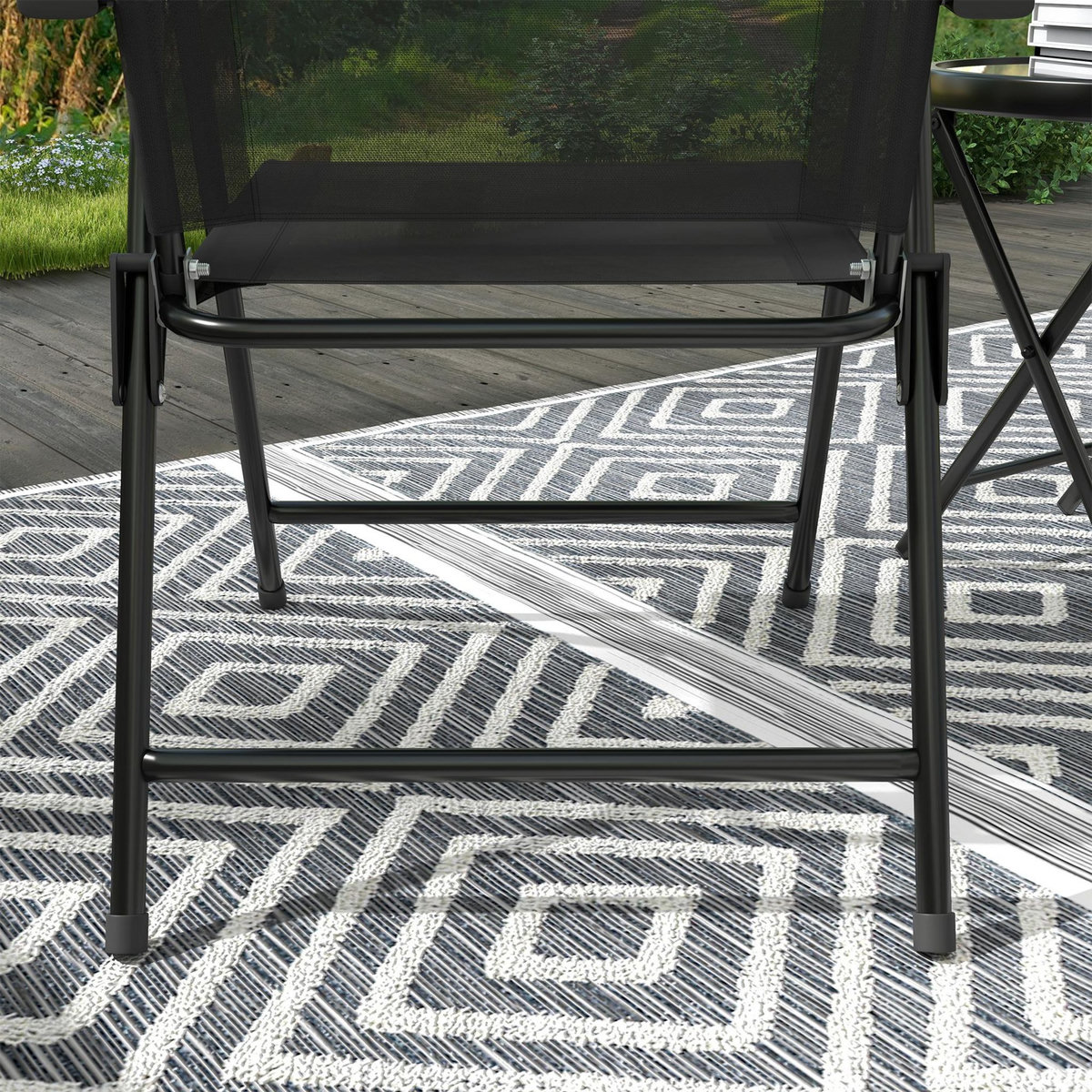 OUTSUNNY Ensemble bistro de jardin 3 pièces chaises pliables table basse